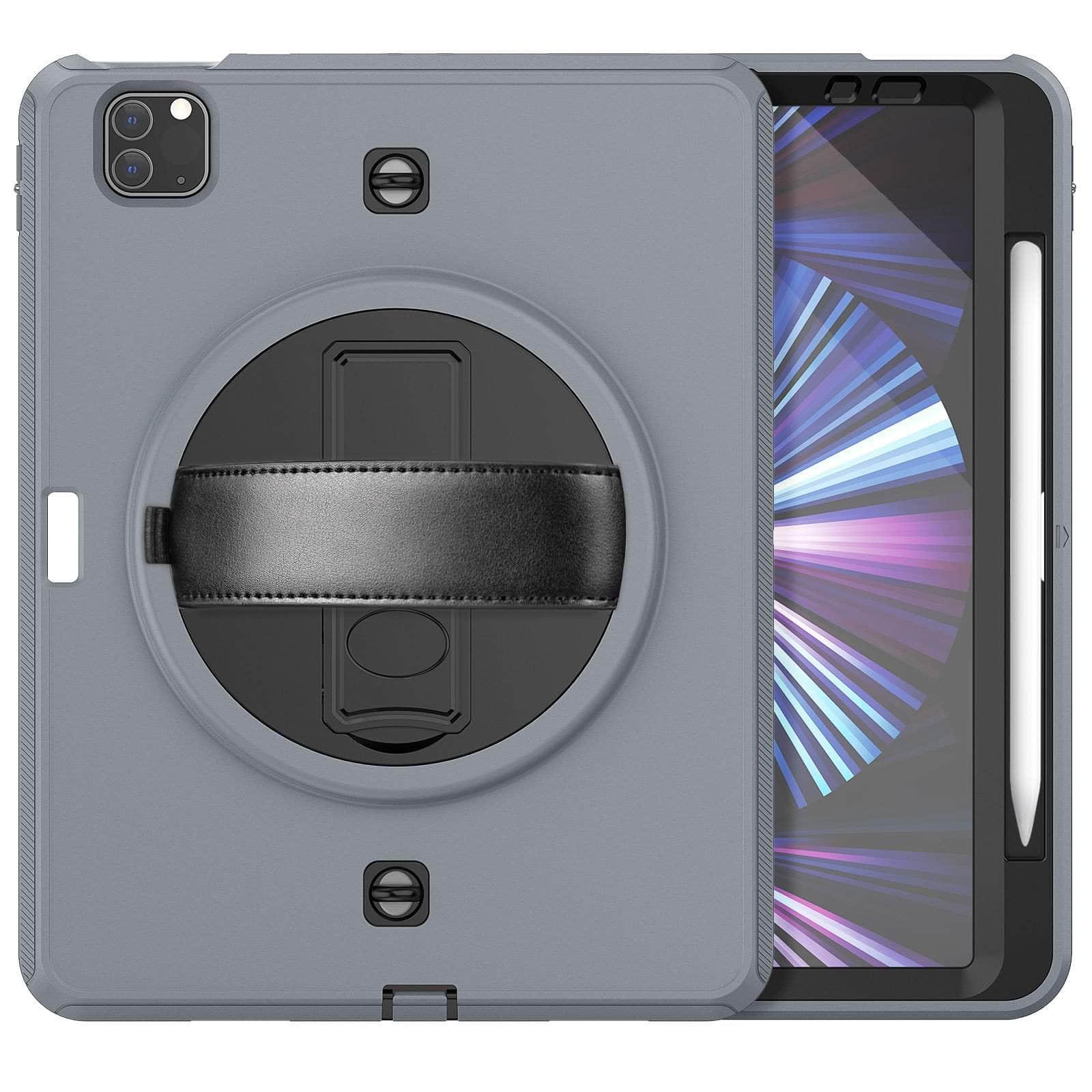 360° Rotating iPad 9 Case with Kickstand & Adjustable Hand Strap - Perfect for Gaming, Reading, and Hands-Free Viewing
