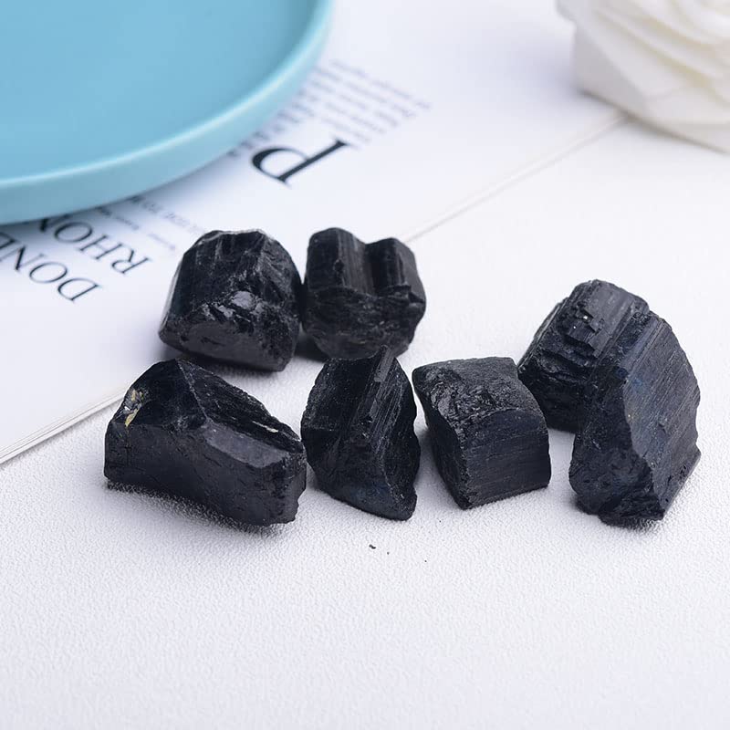 Natural Black Tourmaline Raw Stone - 50g Uncut Tourmaline Crystal Specimen for Healing, Collection & Jewelry Making | Mineral Ore, Irregular Shaped Gemstone for Meditation, Energy Work & Home Decor