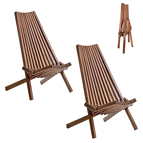 2 Pcs Folding Wood Chair