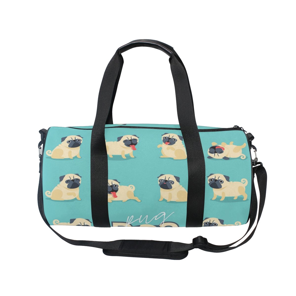 Cute Pug Dog Duffel Bag for Women - Travel, Gym & Sports Tote - Perfect for Workouts, Weekend Getaways & Beach Trips