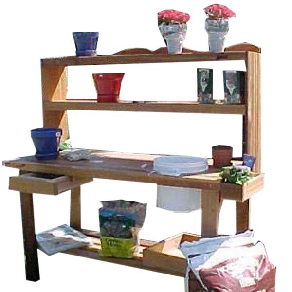 Sturdy Gardeners Bench with Drawer, Towel Bar & Side Bins - Perfect for Outdoor Gardening, Potting & Organizing Tools