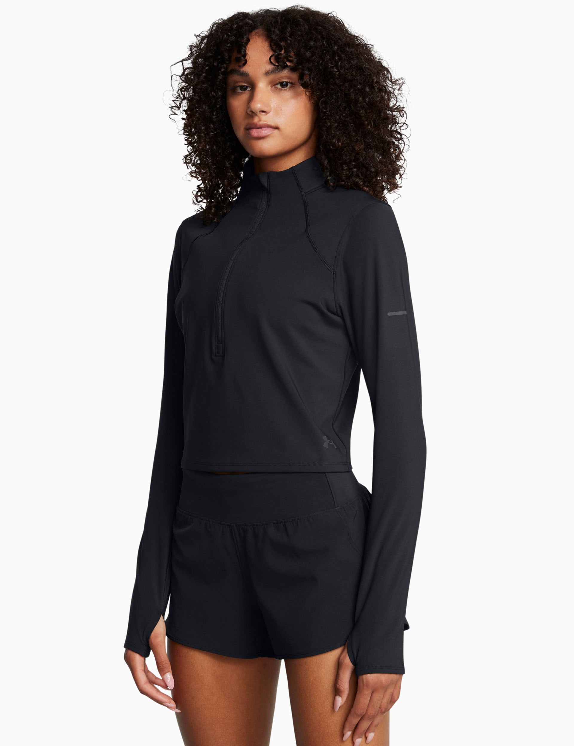 Launch Elite 1/2 Zip Pullover - Black with Reflective Stripes | Men's Lightweight Performance Running Jacket for Outdoor Training & Night Jogging