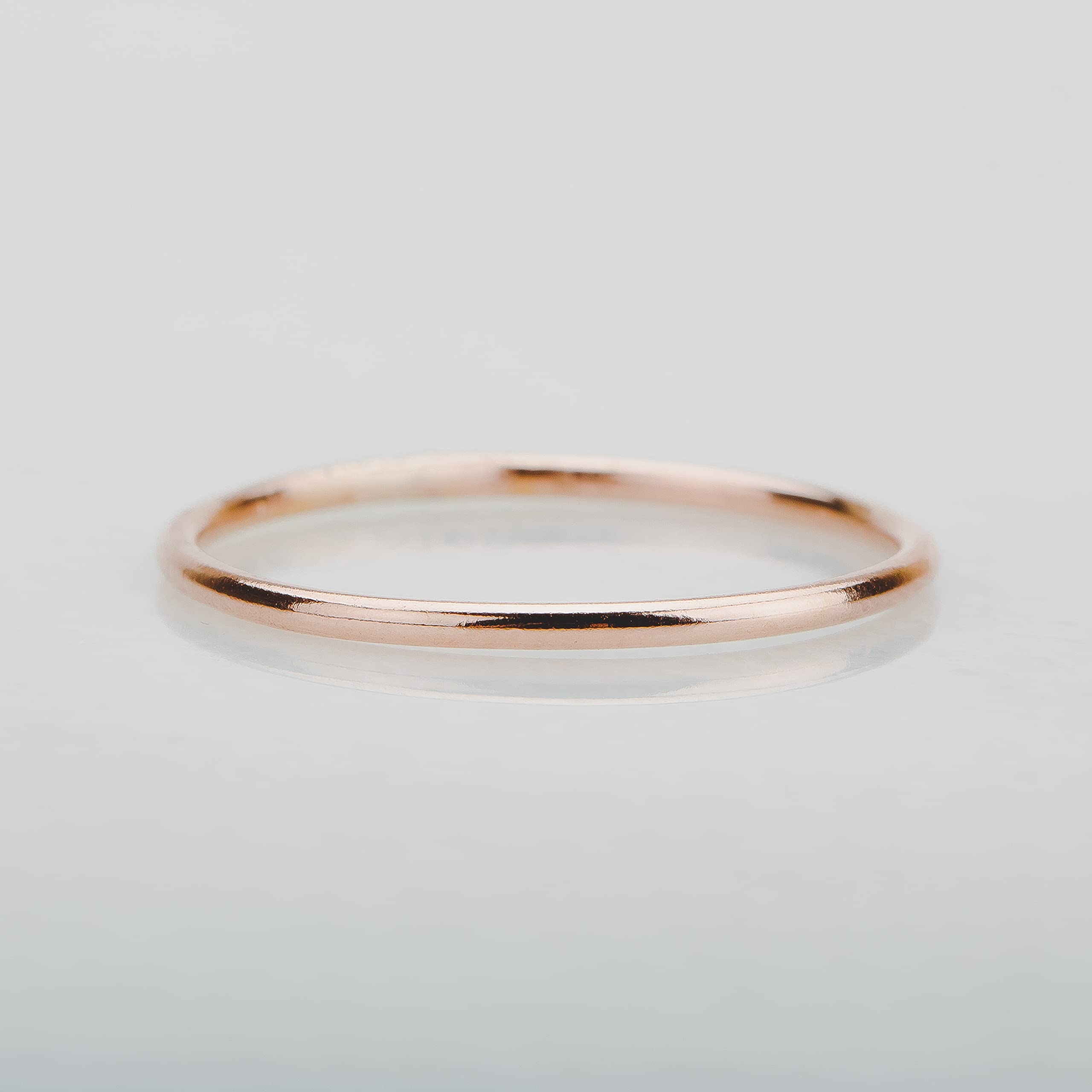 1mm Thin Smooth Stacking Skinny Ring in Sterling Silver, 14K Gold, or Rose Gold | Comfort Fit Wedding Band | Sizes 2-12 | Perfect for Stacking, Minimalist Jewelry, Everyday Wear & Gift Giving