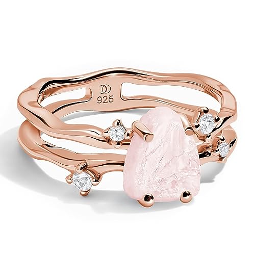 Rose Gold Rose Quartz Ring - Flow