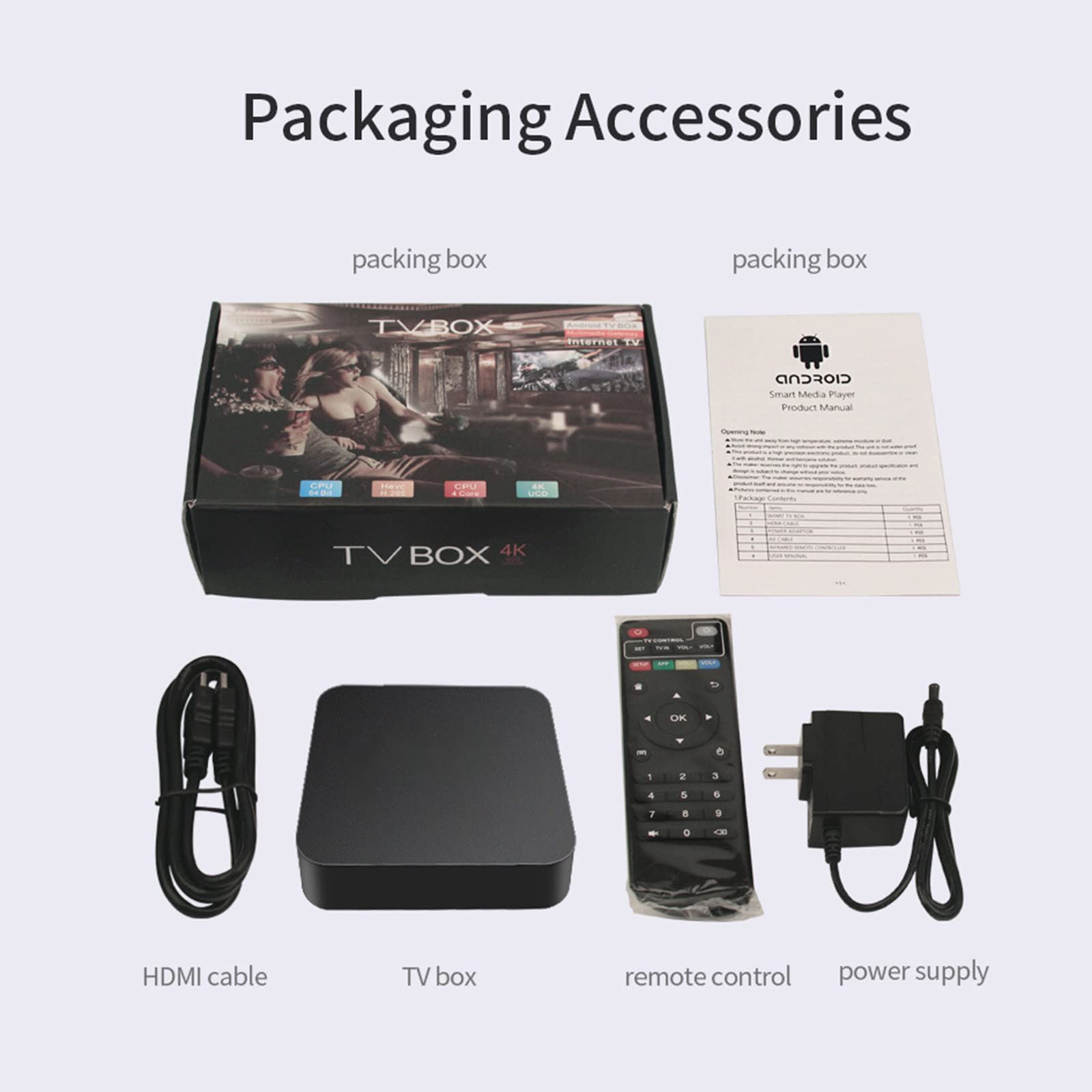 Lihuzmd Smart TV Box - Android 10.0 4K Ultra HD Streaming Media Player with WiFi 5G, Rockchip RK3228A Quad Core Processor, 4GB RAM + 64GB ROM - Perfect for Netflix, Hulu, YouTube & Home Entertainment System
