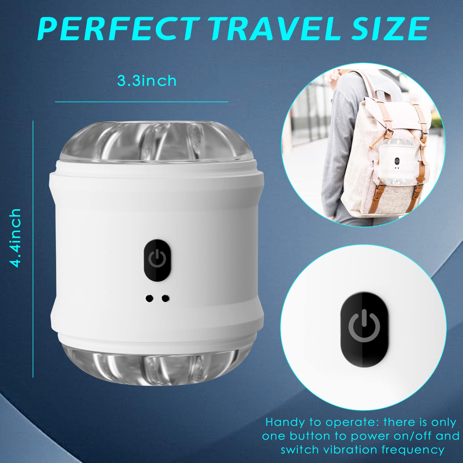 Automatic Male Masturbator Vibrator - 10 Speed Dual Motor Penis Massager with 3D Ribbed Tunnel & Open-Ended Design - Adult Sex Toy for Solo Pleasure, Stamina Training and Stress Relief - Perfect for Discreet Home Use or Travel