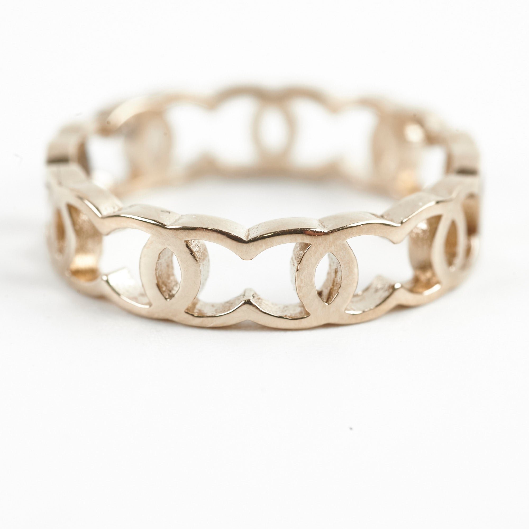 Chanel CC Logo Ring for Women - Size 52 (US 6) - Luxury Gold-Tone Fashion Jewelry Gift for Her | Perfect for Date Night, Party & Special Occasions