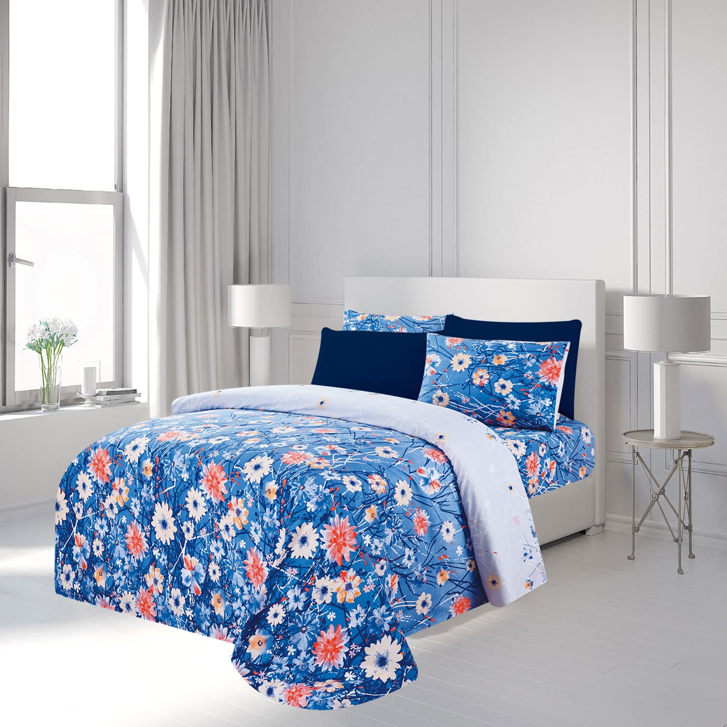 Natalie 6-Piece King Size Microfiber Sheet Set - Ultra Soft, Wrinkle-Free & Breathable Bedding for Comfortable Sleep - Perfect for Master Bedroom, Guest Room or Dorm
