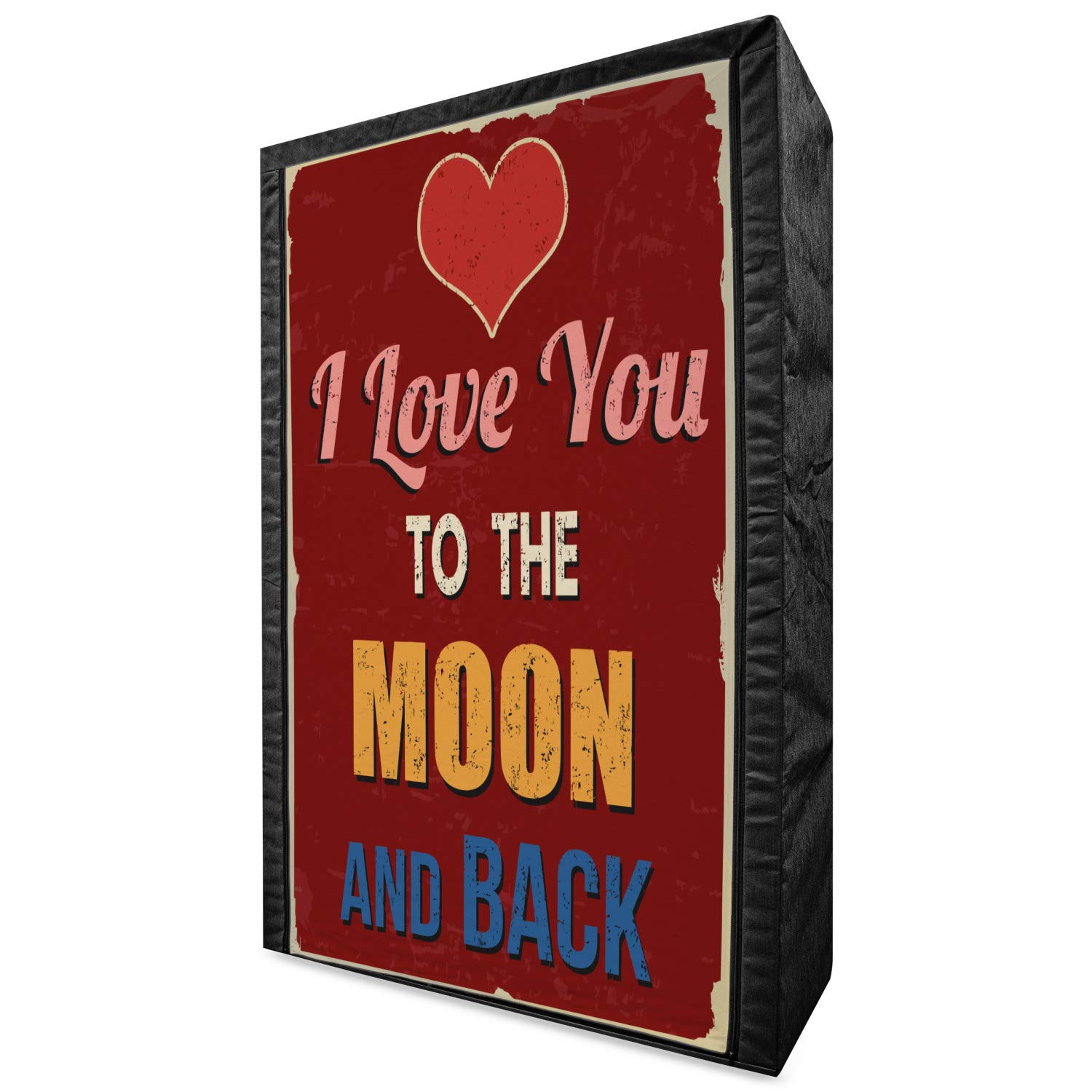 Ambesonne Vintage Style 'I Love You to The Moon and Back' Portable Fabric Wardrobe - 42.5