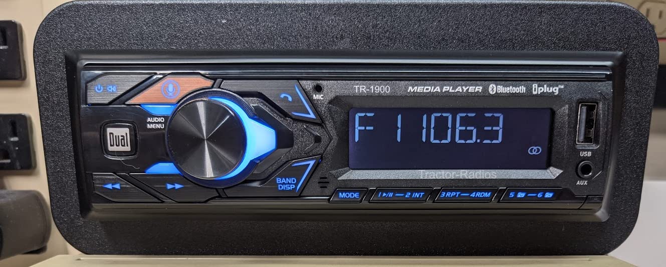 Kioti & Bobcat Tractor Bluetooth Stereo Radio - AM/FM, Plug & Play for NX/RX/DK/CK Series Cab Tractors - Perfect for Farming, Landscaping & Construction Work