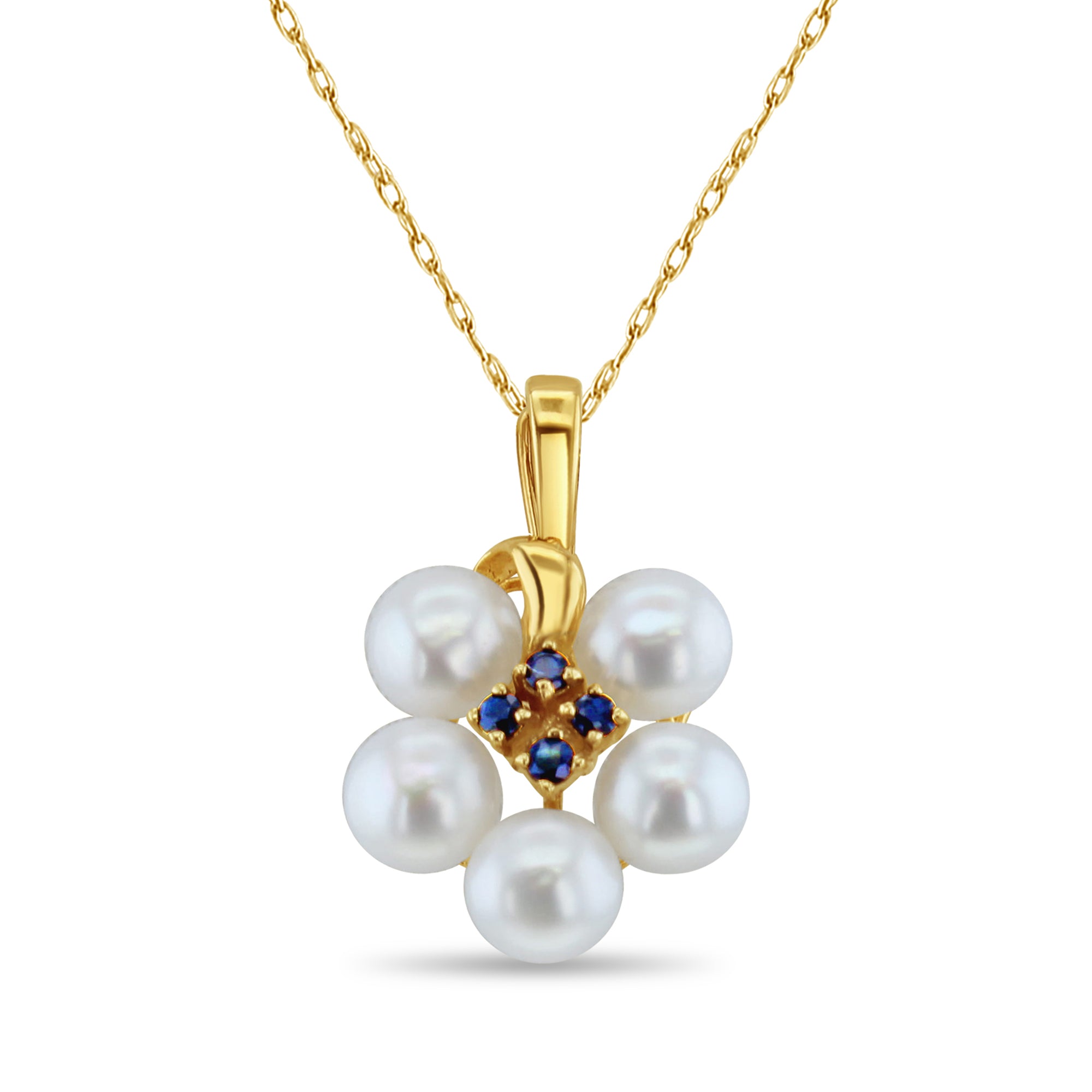 Elegant Freshwater Pearl Grape Cluster Necklace with Genuine Sapphire Center - Perfect for Weddings, Parties & Special Occasions