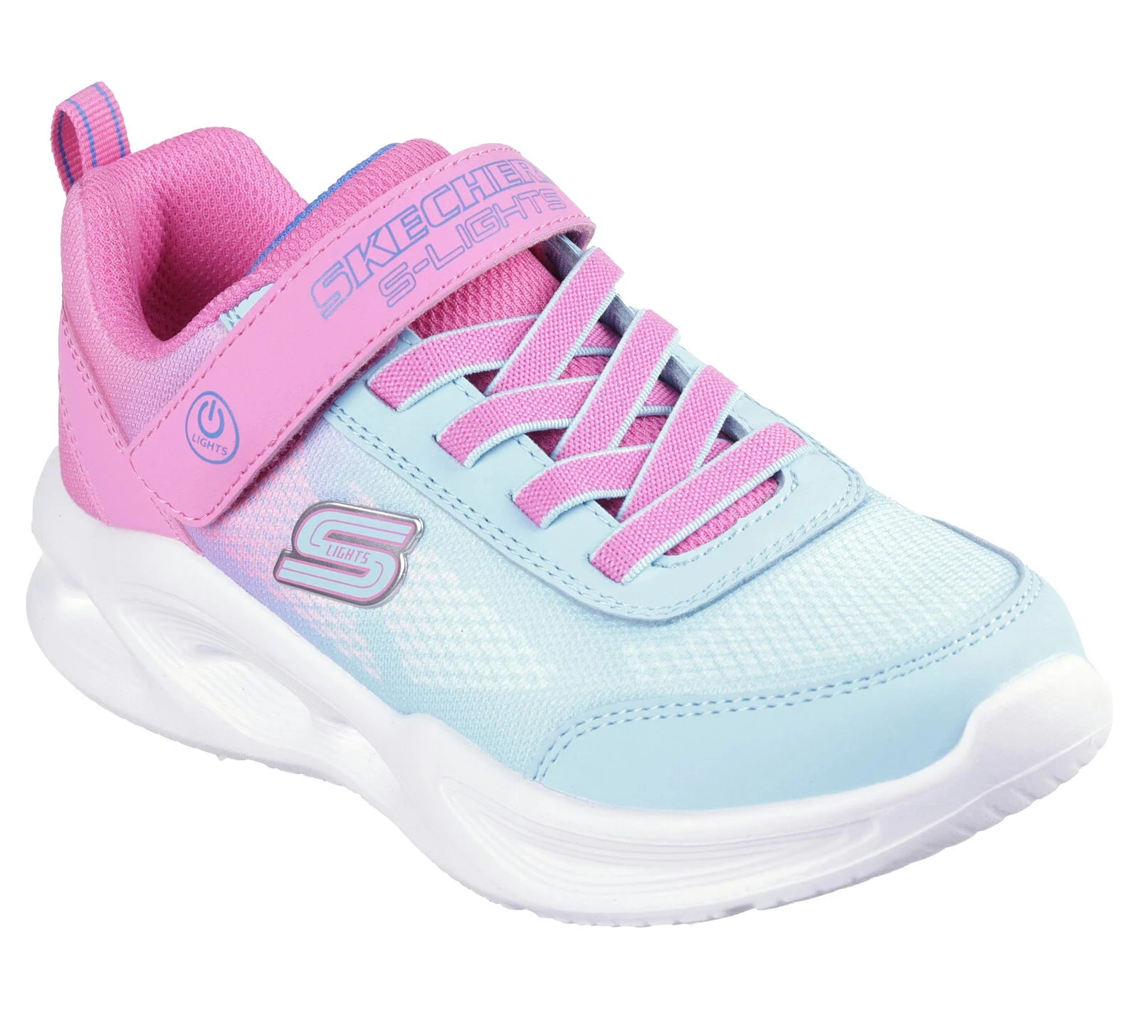 Skechers Turquoise Sola Glow S Lights Kids' Sneakers - Comfortable Light-Up Shoes for Girls & Boys - Perfect for School, Play & Outdoor Activities