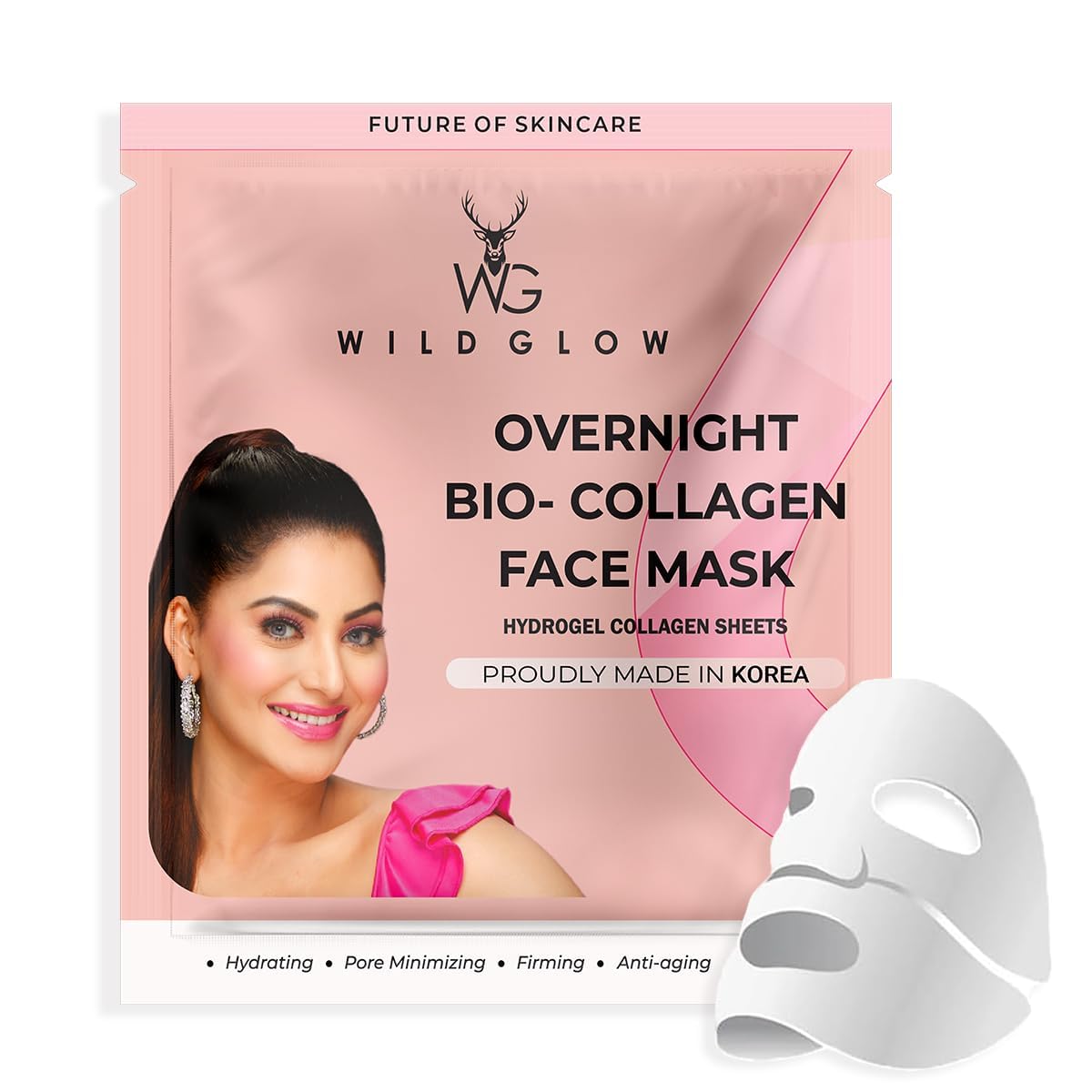 WILD'GLOW Collagen Overnight Mask - Korean Glass Skin Hydrogel for Hydration & Anti-Aging | Perfect for Night Skincare Routine