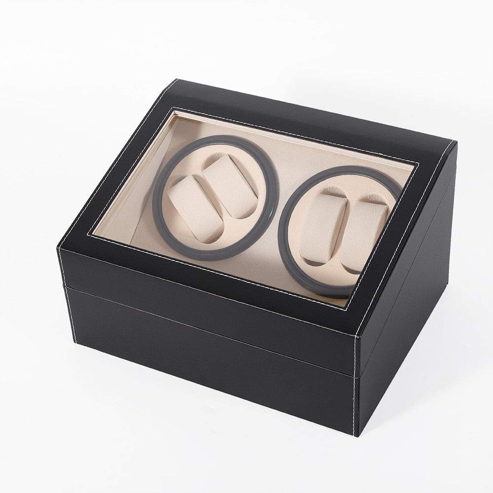 Premium DNYSYSJ 4+6 Automatic Watch Winder Box - Black Self-Winding Display Case with 10 Removable Pillows | Automatic Rotation Storage for Luxury Watches | Perfect for Watch Collections, Jewelry Cabinets & Retail Shops (Black)