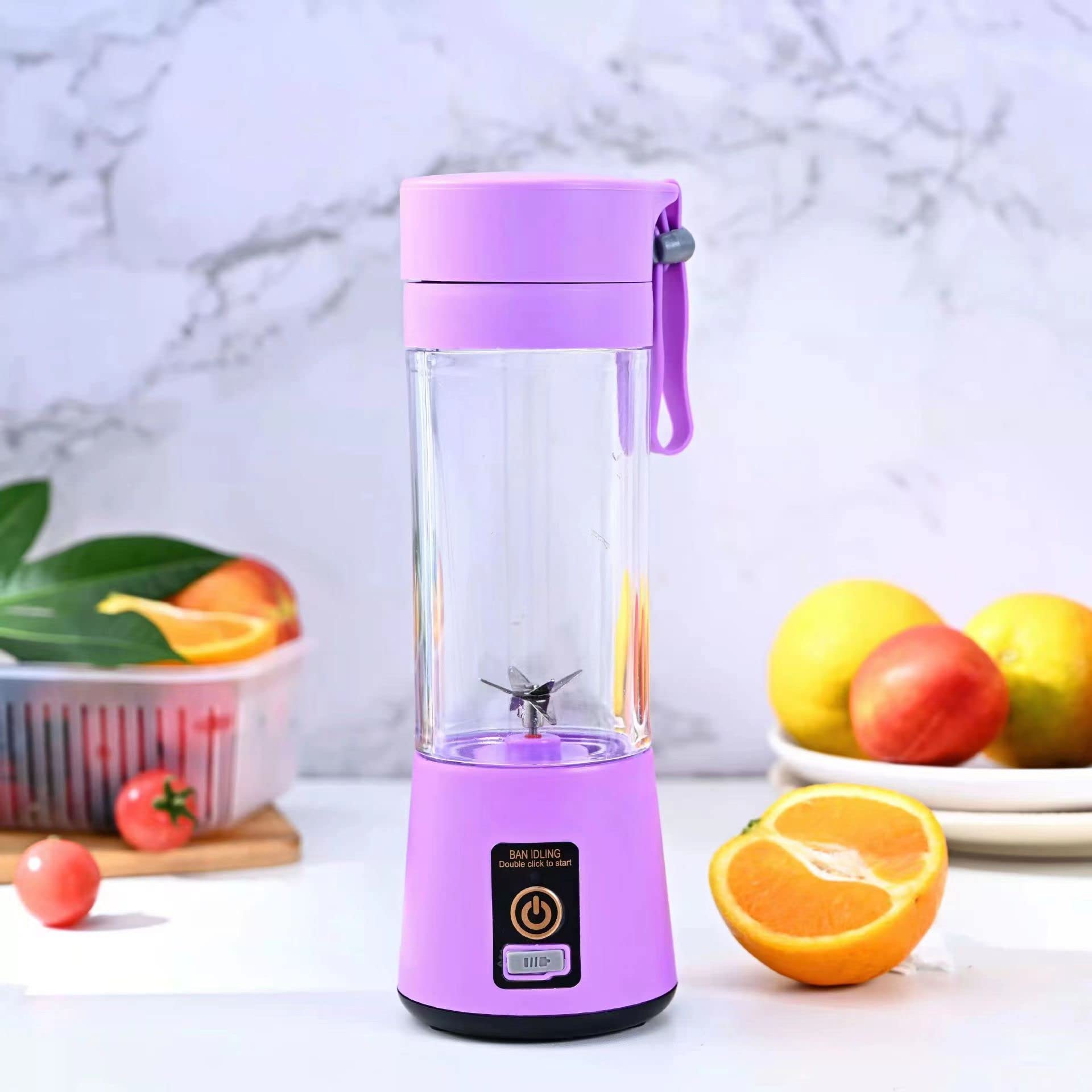 Portable USB Rechargeable Blender for Protein Shakes & Smoothies - 6 Stainless Steel Blades Personal Blender for Office, Gym, Travel & On the Go - Perfect for Post-Workout, Breakfast & Healthy Snacks (Purple)