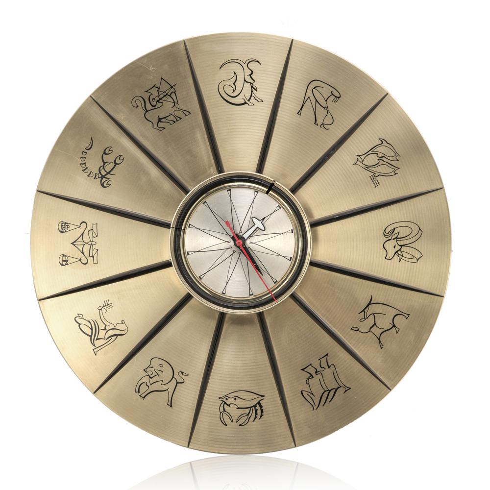Gold Astrology Wall Clock - Perfect for Home, Office & Zodiac Decor | Unique Celestial Design for Living Room, Bedroom & Gifts