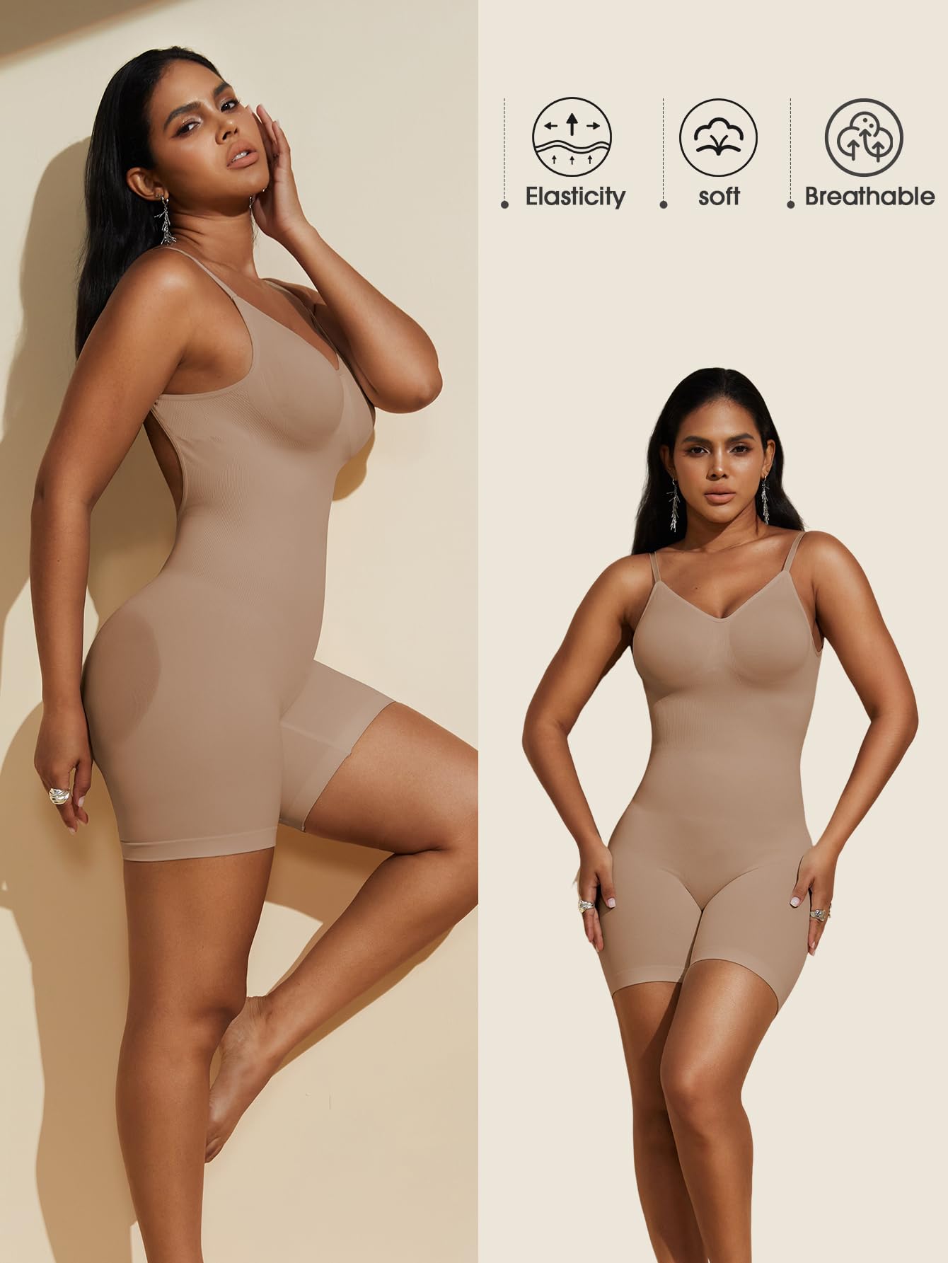 PAUKEE Women's Backless Shapewear Bodysuit - Tummy Control Seamless Shorts & Sleeveless Jumpsuit for Slimming & Smoothing - Perfect for Dresses, Parties & Special Occasions