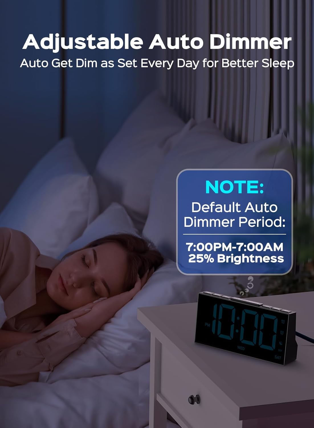 **Mpow Heavy Sleeper Alarm Clock - Digital Bedroom Clock with Adjustable Brightness, Custom Alarms, Auto Night Dimming & Progressive Volume - Ideal for Kids & Adults (Home, Office, Travel)**