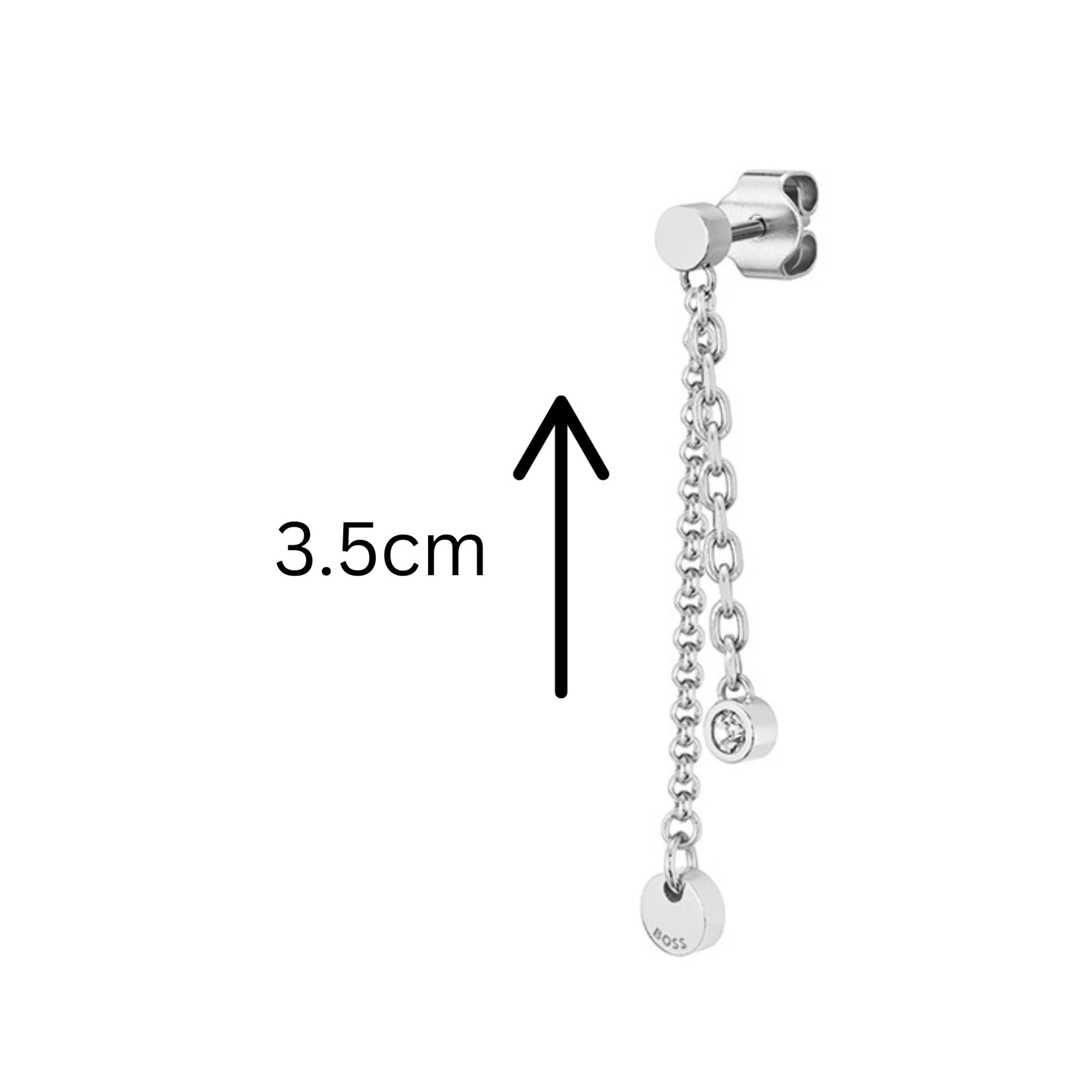 BOSS Jewelry Women's IRIS Collection Stainless Steel Crystal Dangle Drop Earrings - Elegant Party & Wedding Jewelry Gift for Her - 1580332