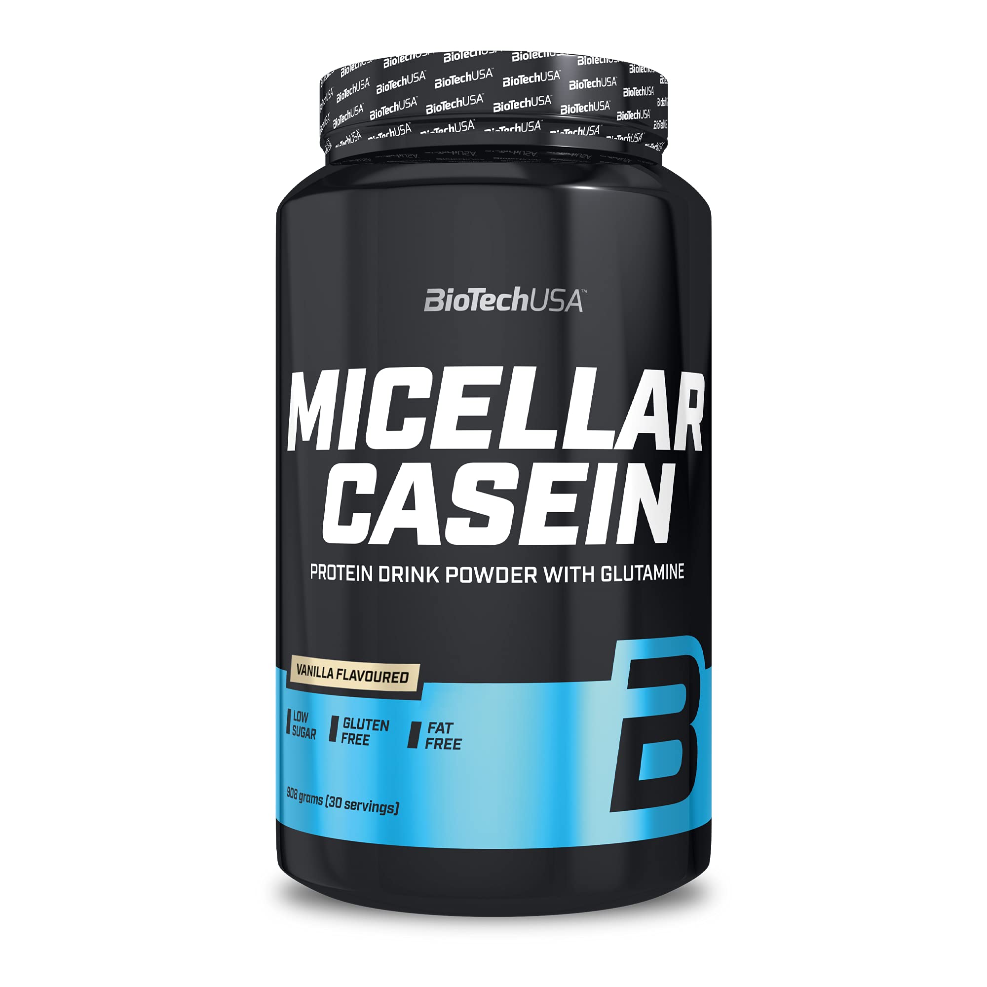 BioTechUSA Micellar Casein Protein Powder - Vanilla Flavor, 908g (2 lbs) for Muscle Recovery & Nighttime Protein | Slow-Digesting Supplement for Athletes & Fitness Enthusiasts