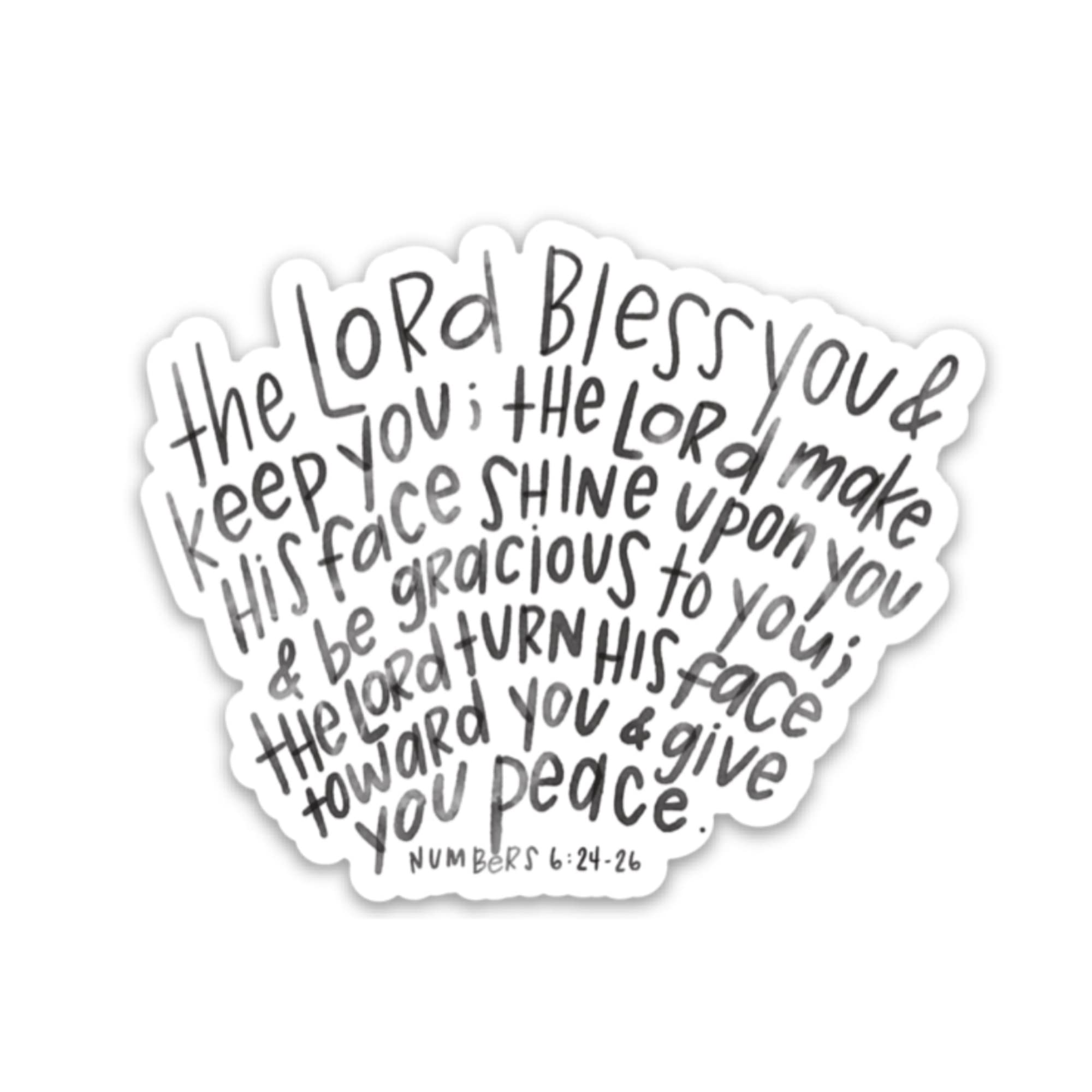 Religious Stickers - Lord's Blessing Christian Bible Quote Decals for Faith Journaling & Scrapbooking - May the Lord Bless You & Keep You - Perfect for Bible Journals, Prayer Books & Faith-Based Crafts