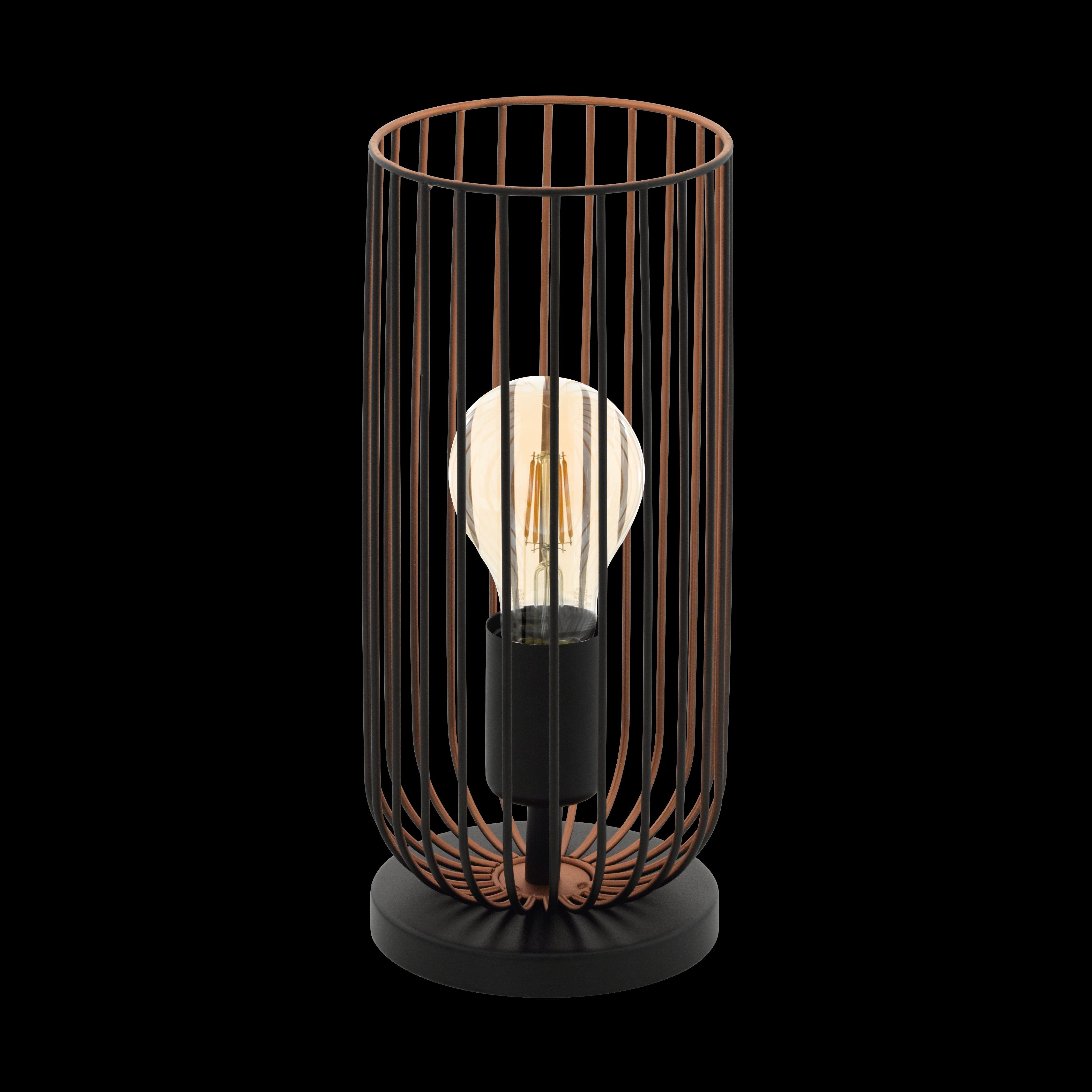 Eglo Roccamena Modern Table Lamp - Black & Copper Wire Design for Living Room, Bedroom, or Office Decor - Energy Efficient LED Lighting Fixture