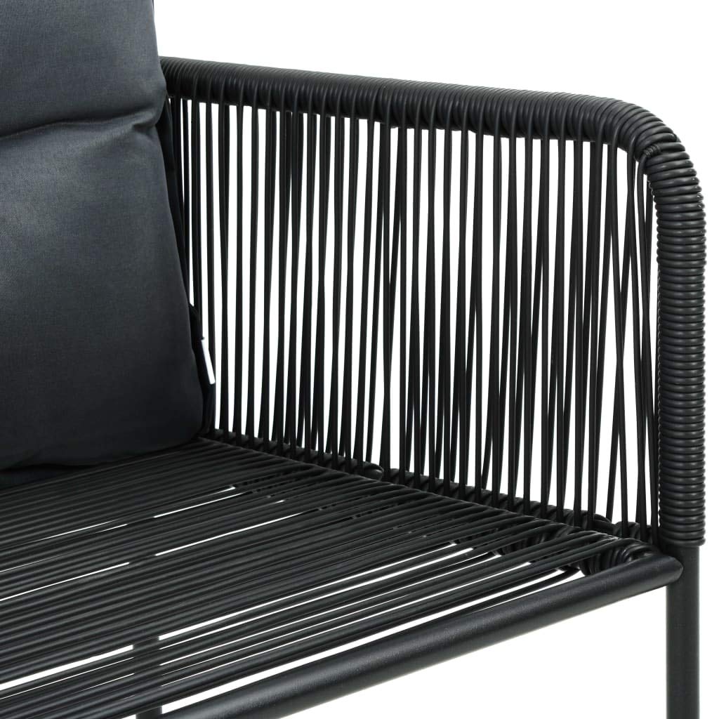 FAMIROSA 6-Piece Outdoor Rattan Chairs with Pillows - Black for Patio & Garden