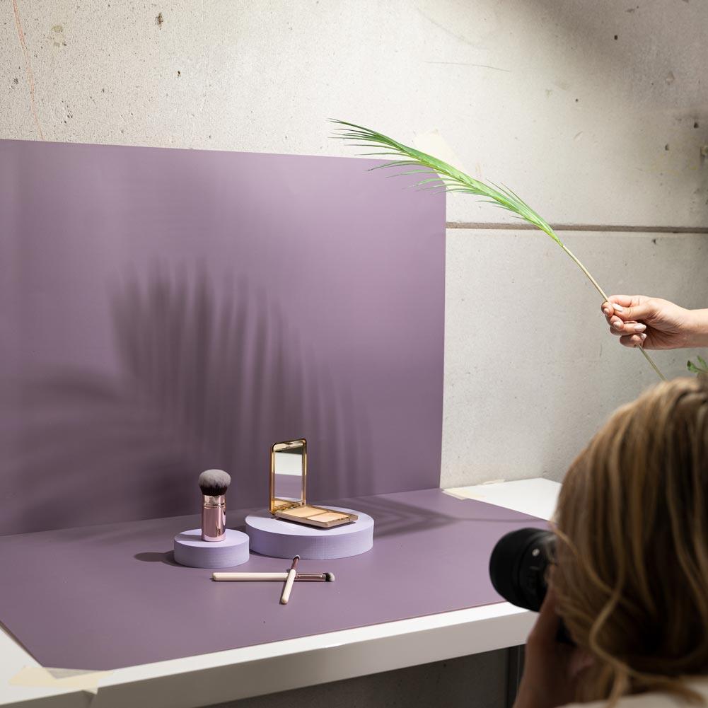 Violet Crush Flat Lay Backdrop for Instagram Photography - 56cm x 87cm Vinyl Background - Perfect for Product Shoots, Blogging & Social Media Content Creation
