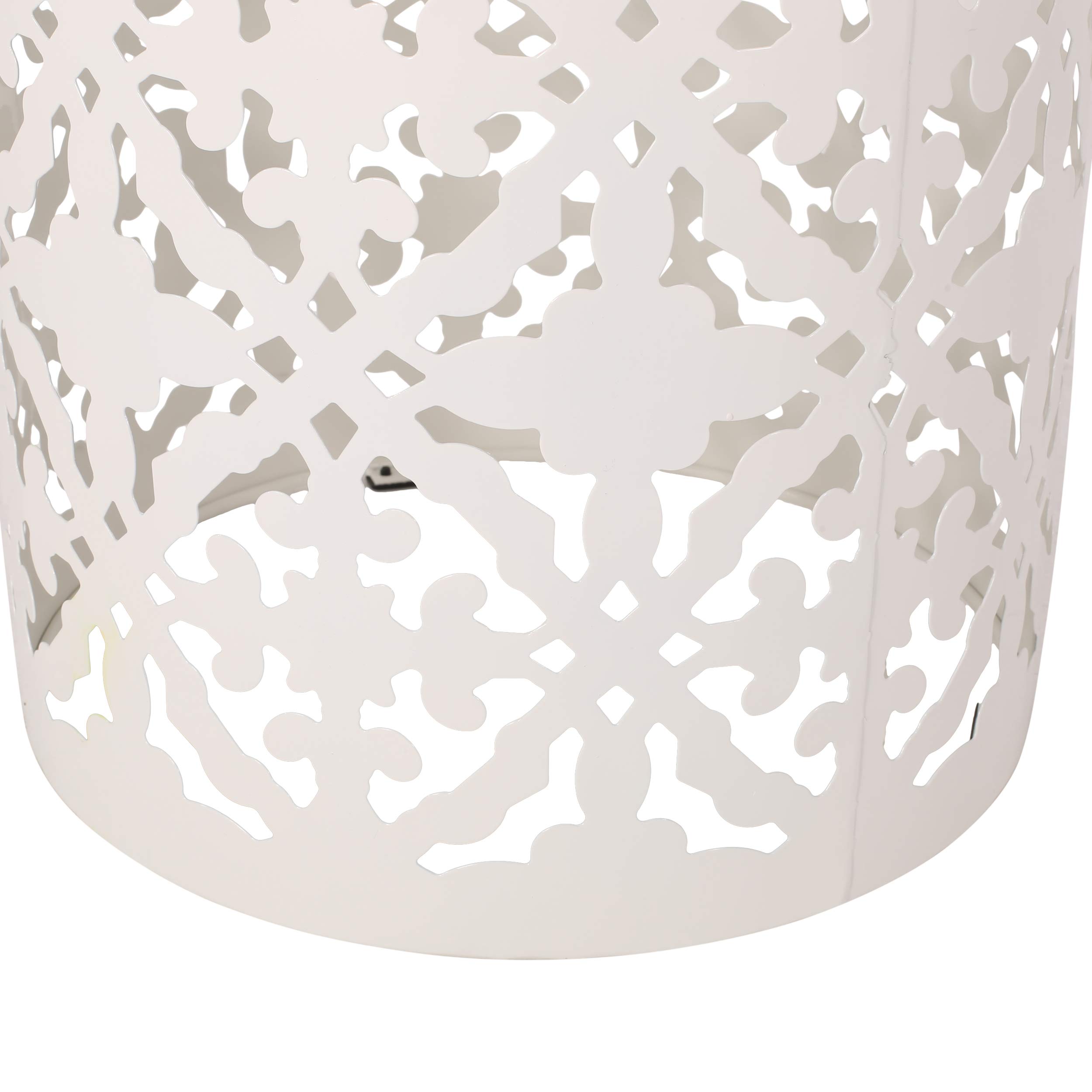 Christopher Knight Home Joshua Outdoor Lace Cut Side Table with Tile Top - White - Perfect for Patio, Garden, and Poolside Decor