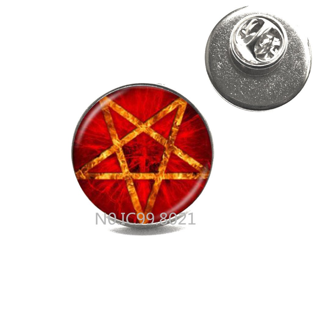 Maogunza Pentagram Brooch - Gothic Witchy Jewelry for Wiccan & Pagan Style | Perfect for Halloween, Cosplay & Dark Fashion Accessories