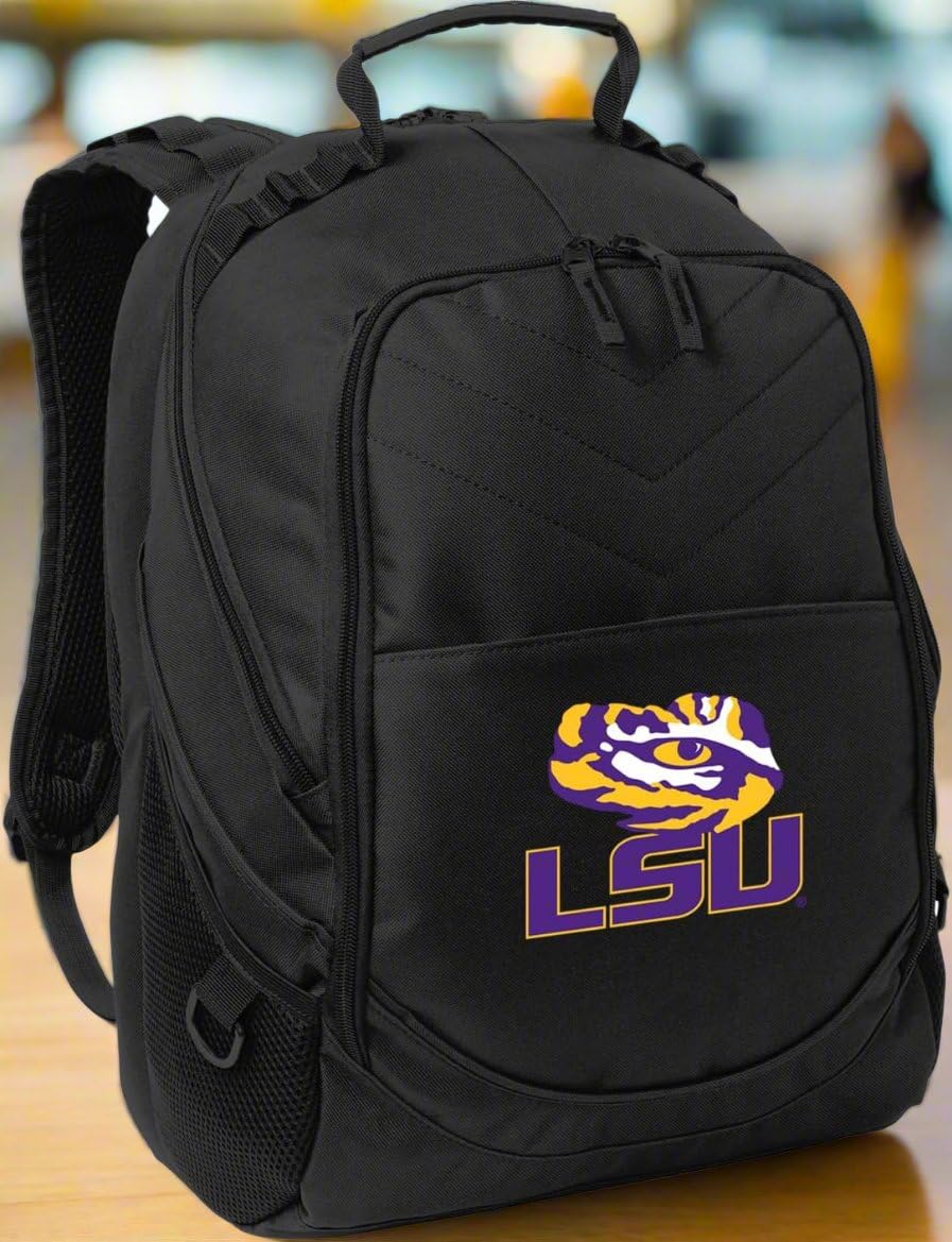 LSU Tigers Official Logo Laptop Backpack - Durable Computer Bag for School, Work & Travel