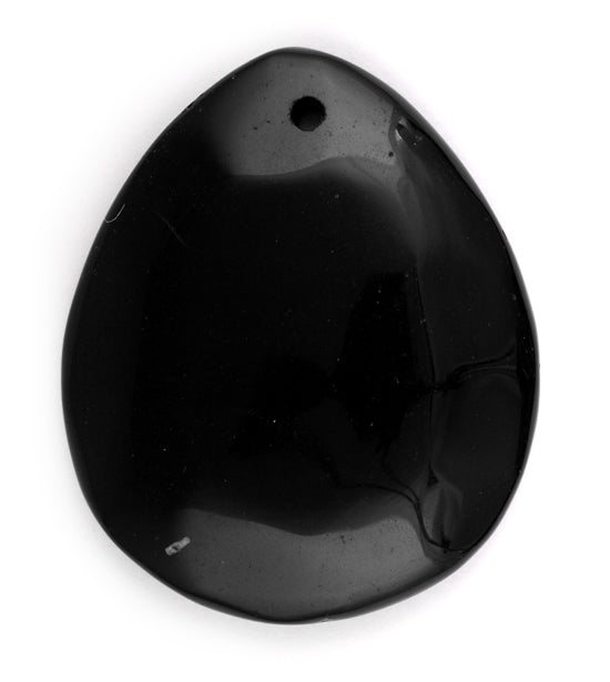 40X50MM Black Agate Drop Gemstone Pendant - Elegant Natural Stone Jewelry for Necklaces, Bracelets & DIY Crafts