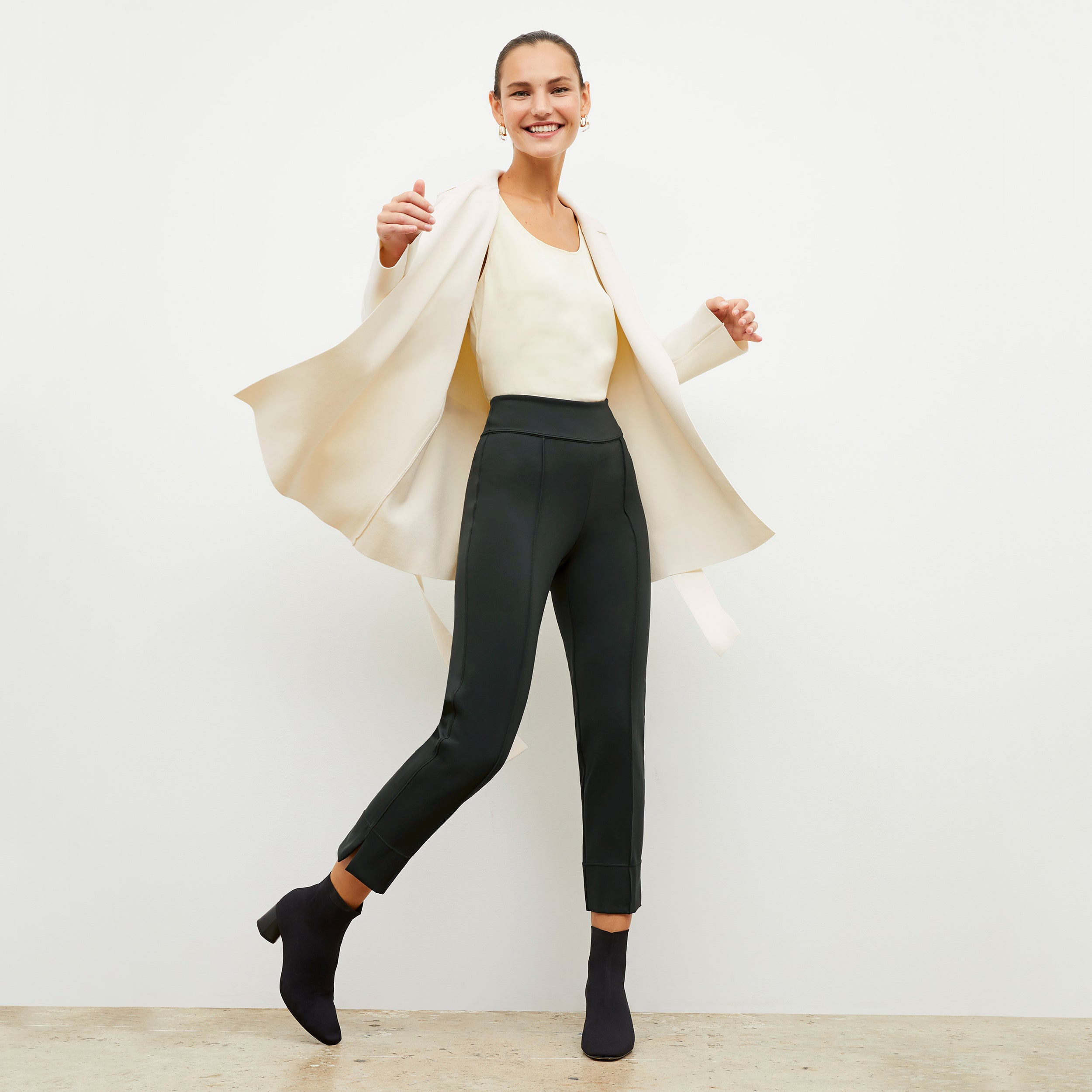 Robin Pant Light Scuba Fabric - Forest Green Color | Comfortable Stretch Pants for Yoga, Travel & Casual Wear