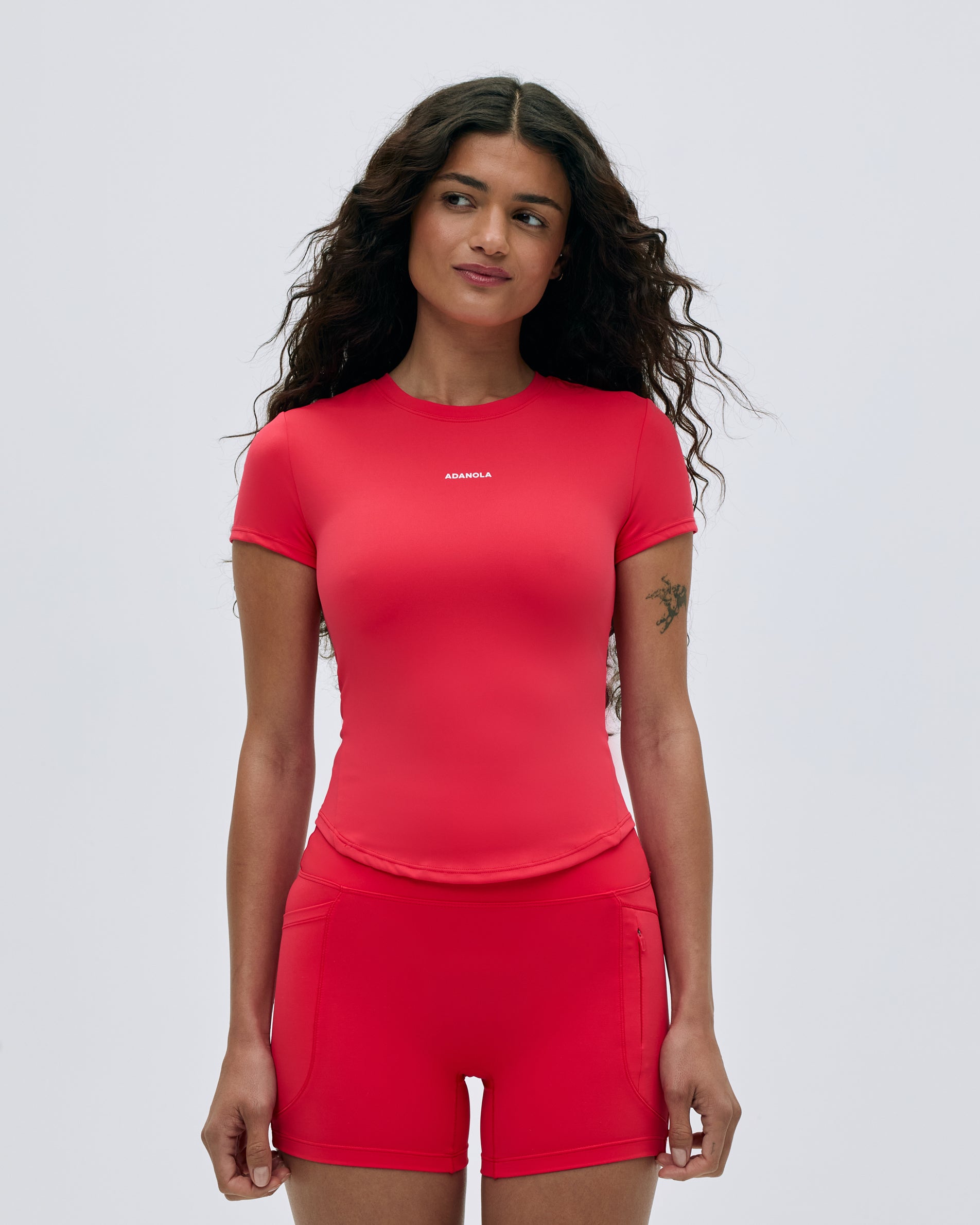Ultimate Curved Hem Short Sleeve Top for Women - Soft & Comfortable Apple Red T-Shirt | Perfect for Casual Wear, Summer Outfits & Everyday Fashion