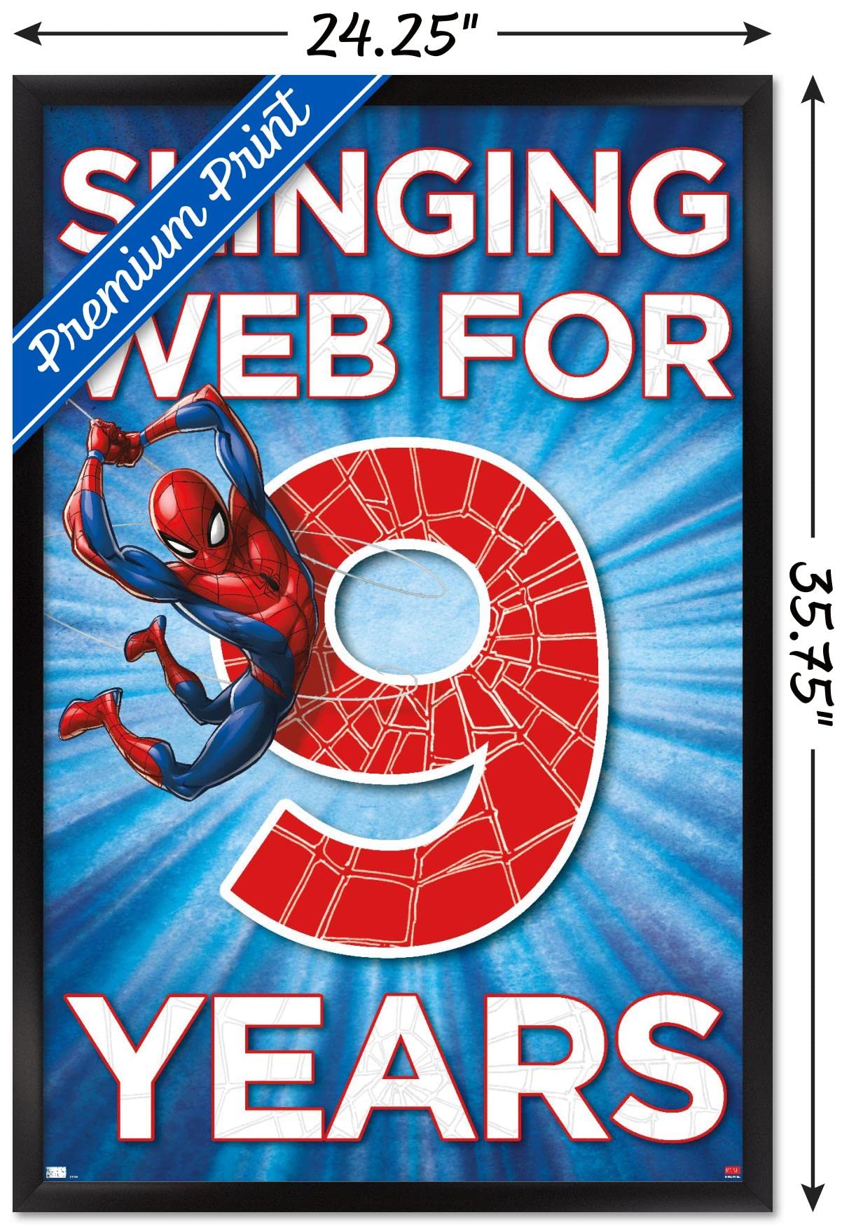Marvel Spider-Man Happy 9th Birthday Wall Poster - 34