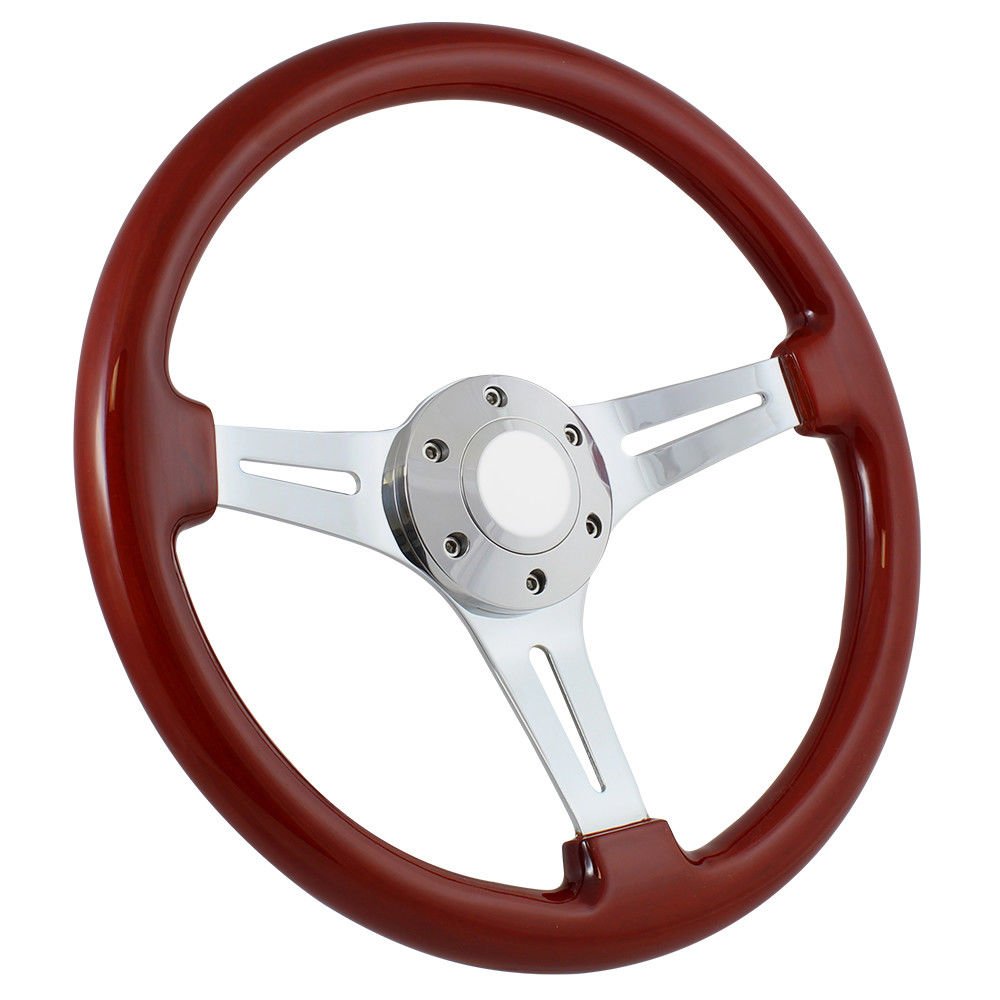 2001-UP EZGO Golf Cart Classic Wood Steering Wheel Set with Column Cover - Compatible Replacement for EZGO Golf Carts - Perfect for Golf Cart Restoration & Custom Upgrades