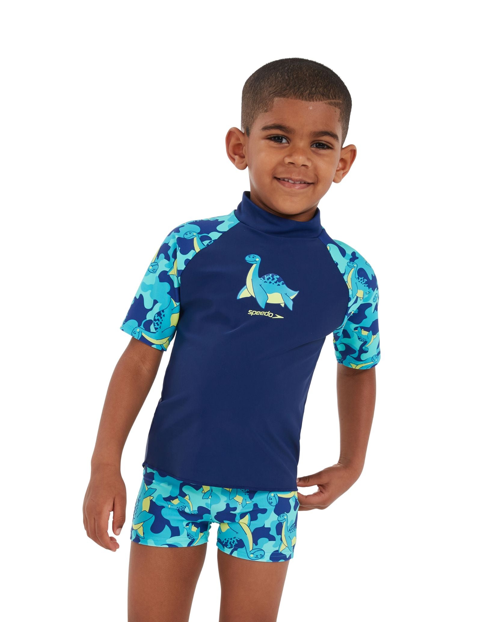 Boys' Printed Sun Protection Set - Blue | UPF 50+ UV Protective Swimwear for Toddlers | Beach, Pool & Outdoor Play