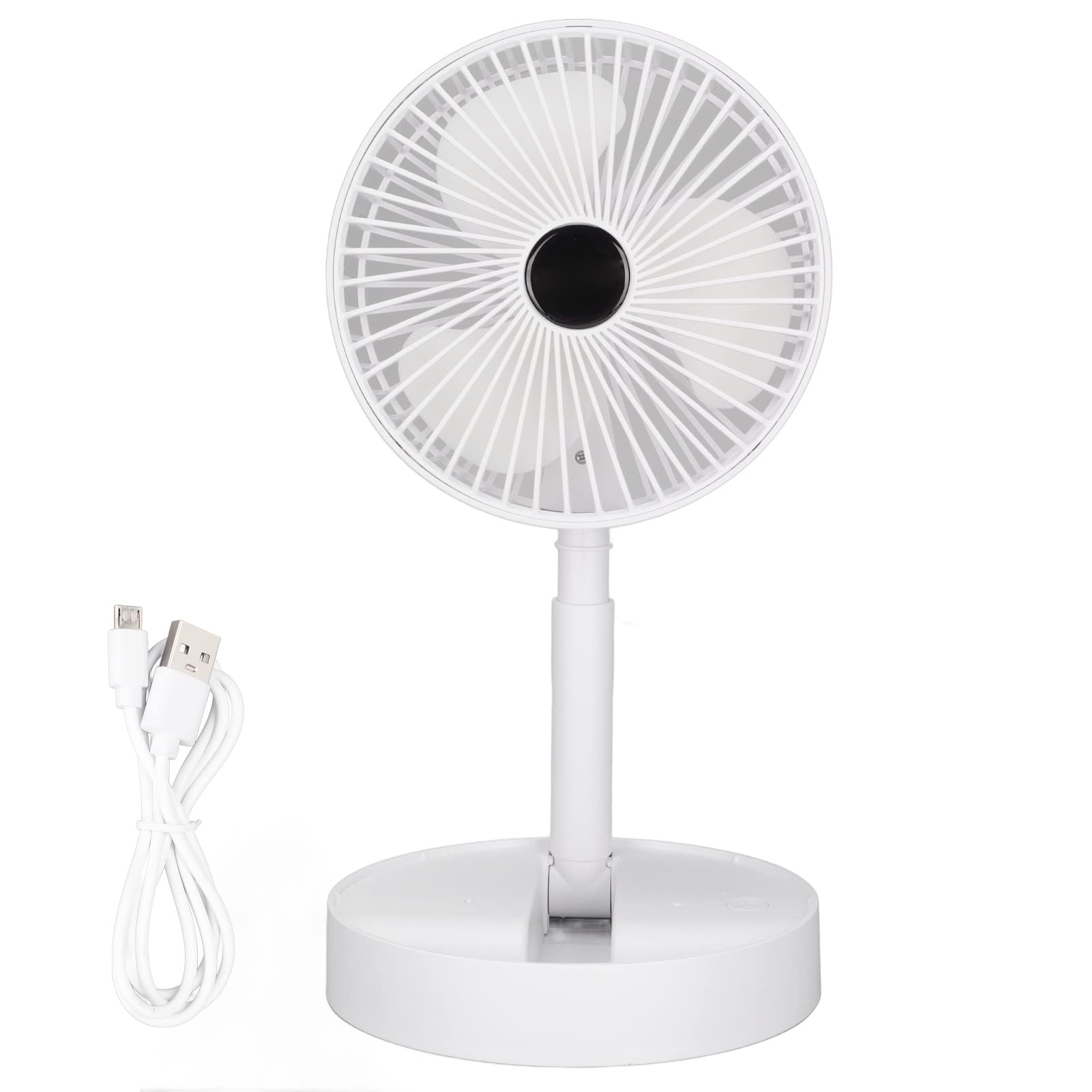 Portable USB Desk Fan - 3 Speed Adjustable Mini Folding Fan with 180° Rotation, Quiet Operation for Home Office, Car & Travel | Battery Powered Handheld Table Fan for Indoor & Outdoor Use