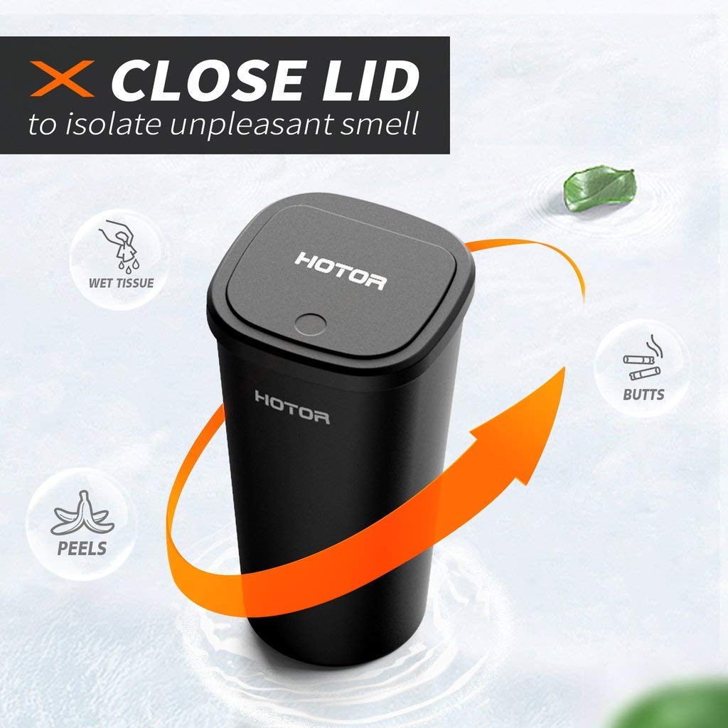 HOTOR Car Trash Can with 30 Extra Trash Bags - Multipurpose Auto Waste Bin for Car, Office & Home Use - Leakproof & Portable Vehicle Garbage Container (2 Pack) - Perfect for Road Trips, Daily Commute & Workspace Organization