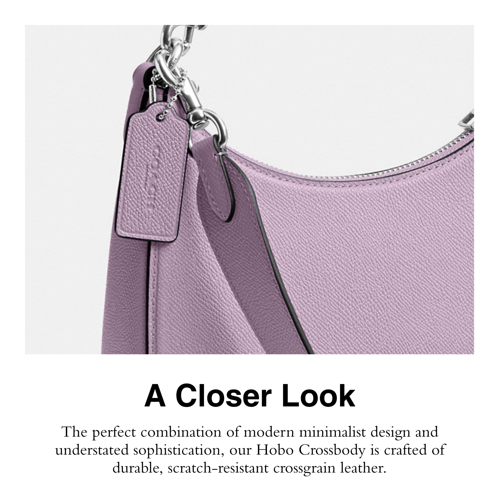 Coach Unisex Hobo Crossbody Bag in Durable Crossgrain Leather - Stylish & Functional for Work, Travel & Everyday Use