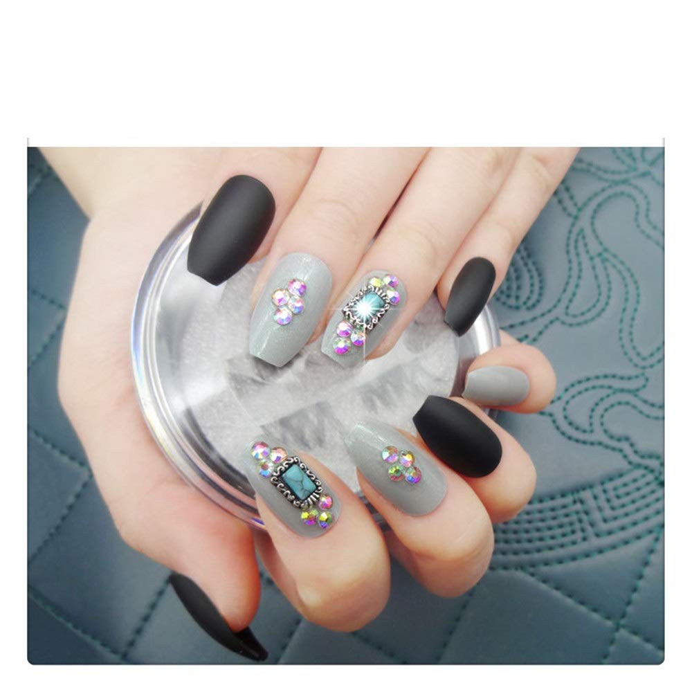 Fake Nails Gift Box - Almond Ballet Jewelry Nails for Party & Wedding