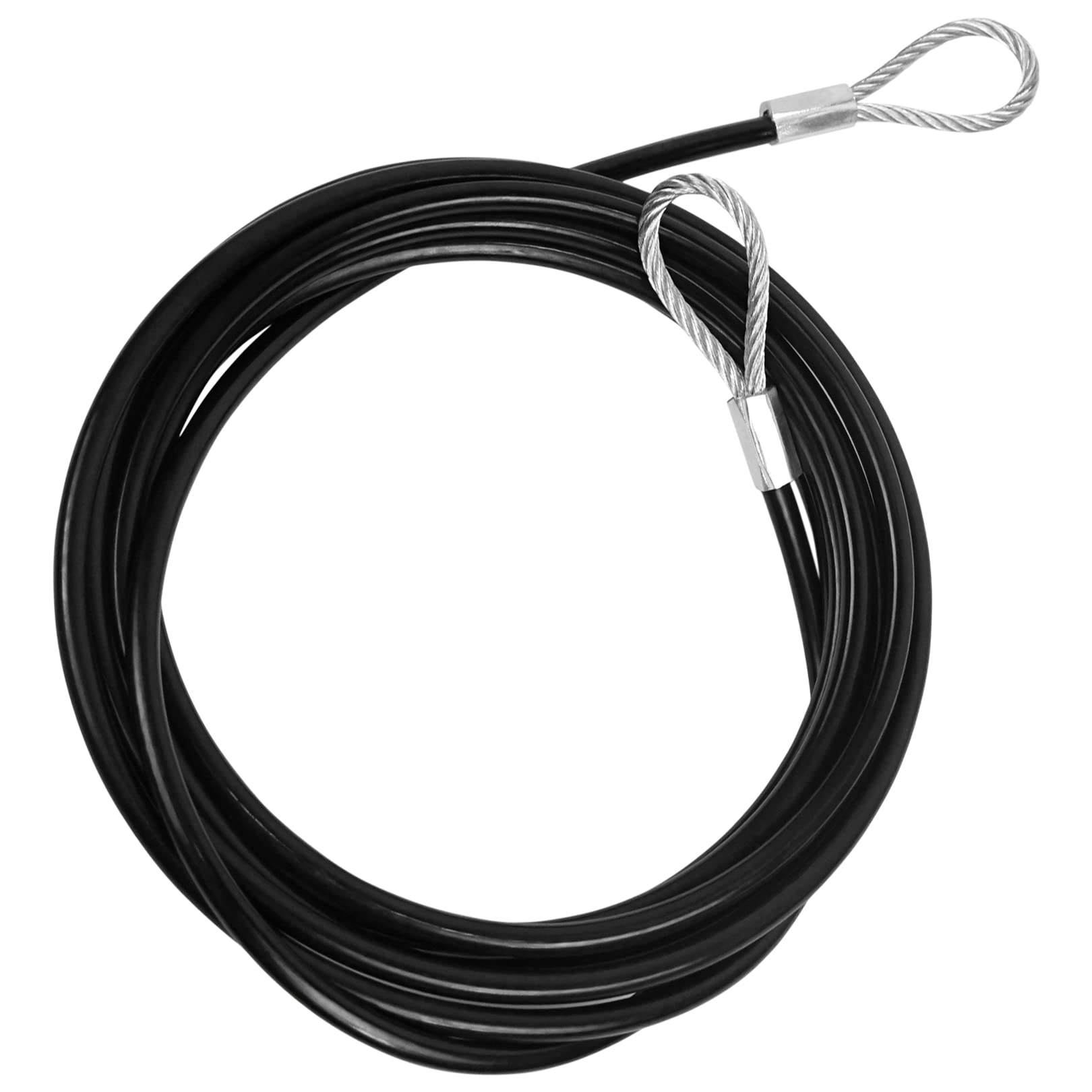 Aoneky 5/32'' Double Loop Steel Cable (10 ft) - Heavy Duty Security Wire for Bikes, Gates, Fences & Outdoor Use