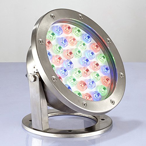 36W LED RGB Color Changing Spot Light Fixture - Outdoor Waterproof IP68 Underwater Flood Lamp for Pool, Garden, Landscape & Patio Lighting