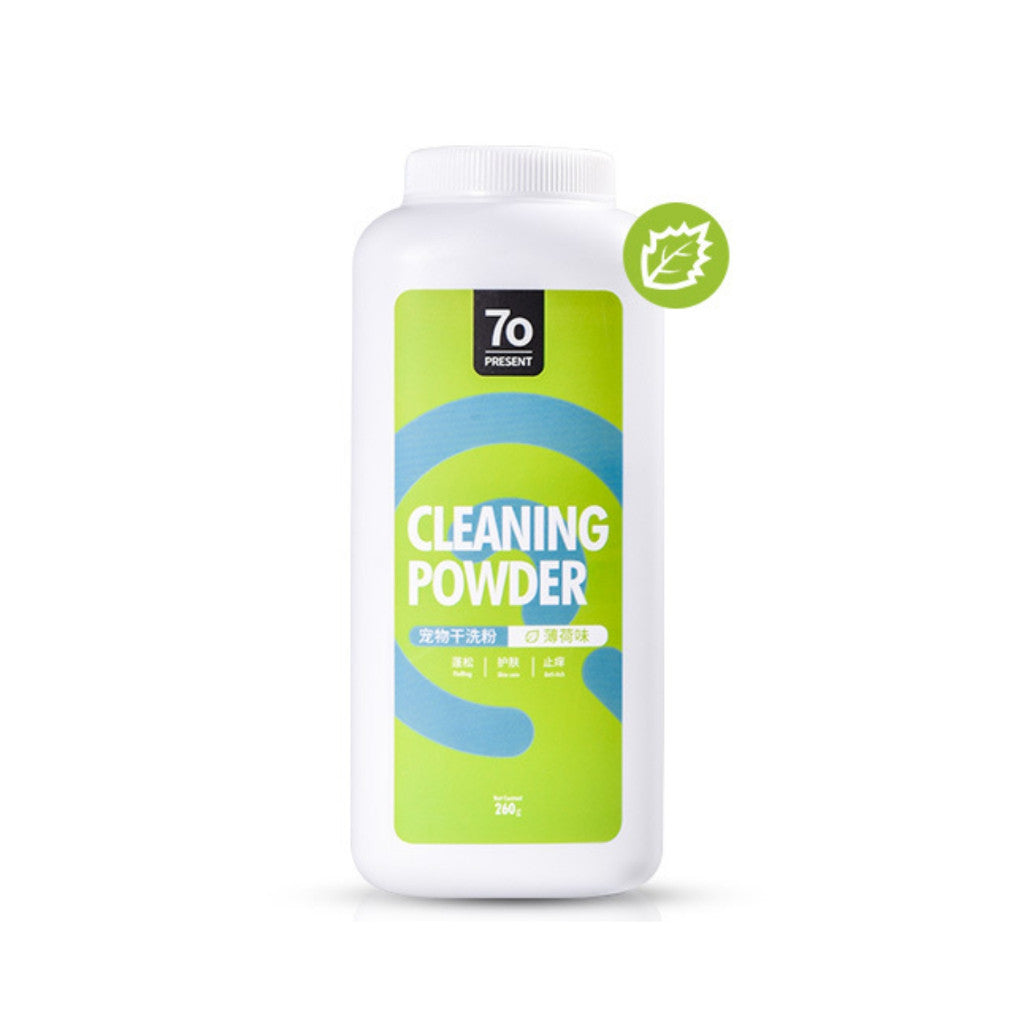 Natural Lemon Mint Rose Pet Cleaning Powder - 260g Dry Shampoo for Dogs & Cats | Gentle Deodorizing Body Wash for Bath-Free Cleaning at Home & Travel