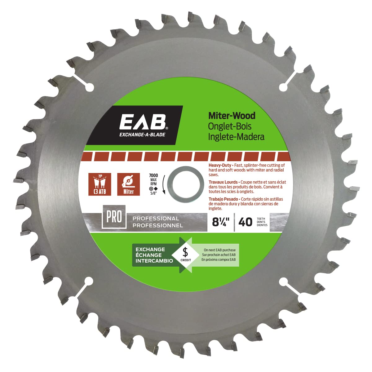8.25 Inch 40 Teeth Finishing Miter Saw Blade - Professional Grade, Recyclable & Interchangeable - Perfect for Woodworking, Trim Work, and DIY Projects