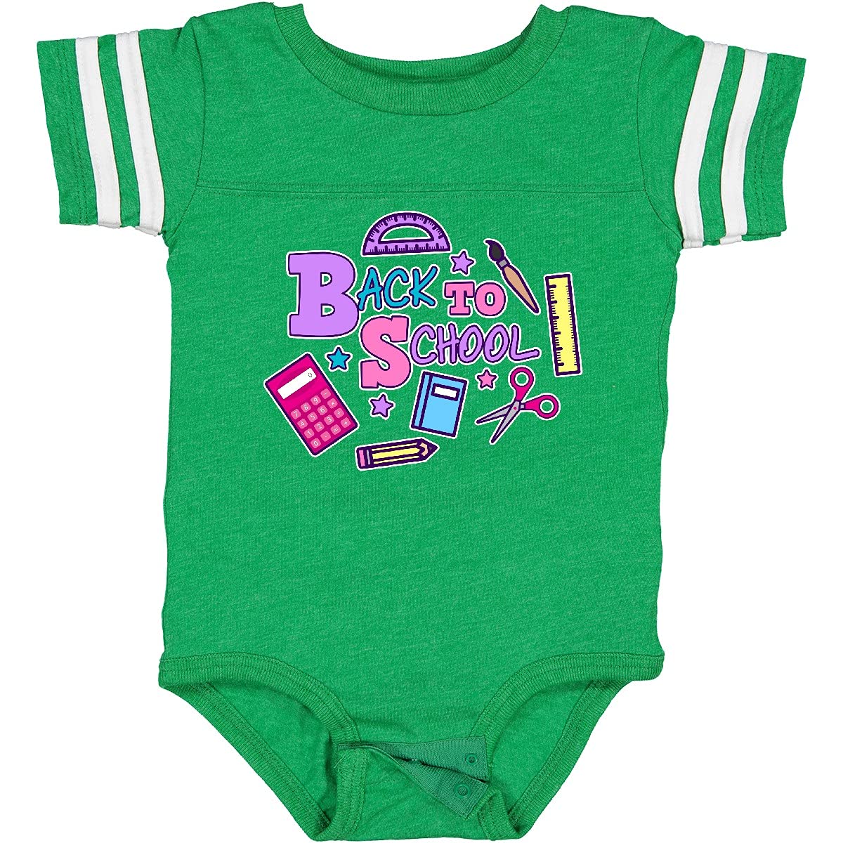 Inktastic Cute Back to School Baby Bodysuit - Soft Cotton School Supplies Outfit for Infants & Toddlers - Perfect for First Day of School, Daycare or Playdates