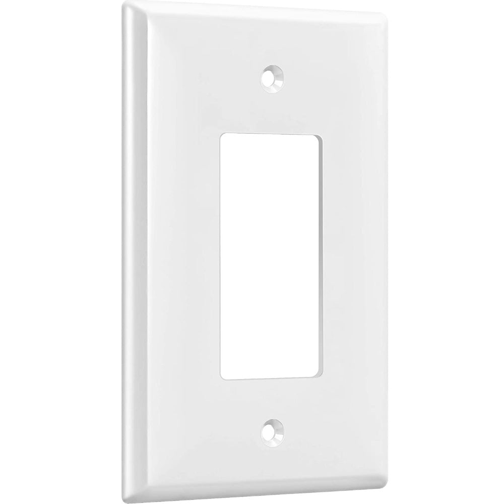 1 Gang Oversized Decorator Rocker Wall Plate - White | Standard Size Light Switch Cover | Ideal for Home, Office & Commercial Decor