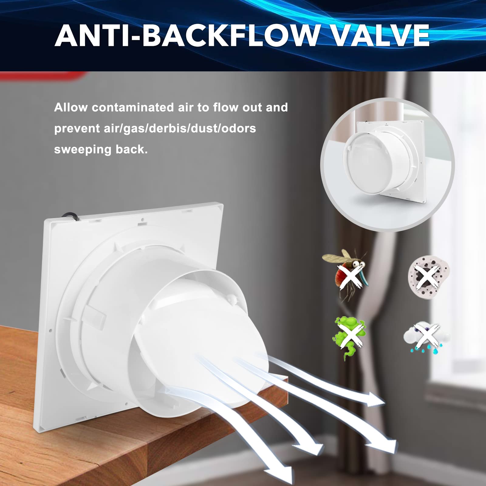 20W Solar Powered Exhaust Fan Pro - 8 Inch High Speed Ventilation Fan with Anti-backflow Valve - Wall Mount Solar Vent Fan for Greenhouse Cooling, Shed Ventilation, Chicken Coop Airflow & Garage Cooling System - Perfect for Agriculture, Livestock & Home Ventilation Needs