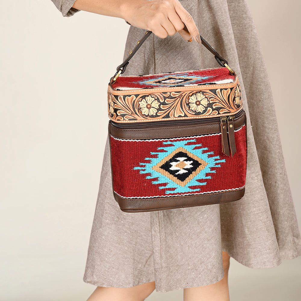 Genuine Leather Western Handbag for Women - American Darling Hand Tooled Saddle Blanket Purse | Stylish Cowgirl Crossbody Bag for Rodeo, Country Music Festivals & Everyday Use