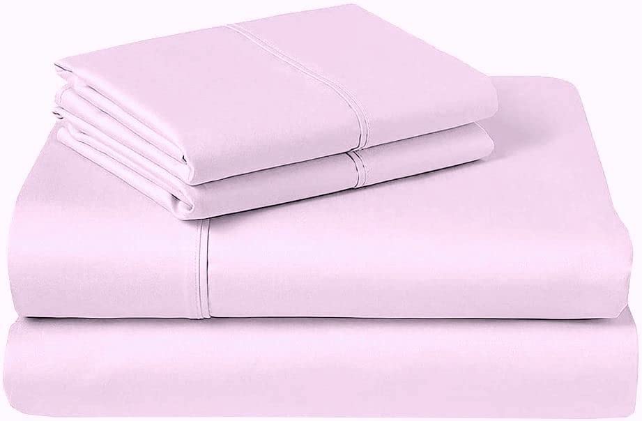 Queen Size Bed Sheets Set - 4 Piece Extra Soft & Cooling Sheets with Deep Pockets - Hotel Luxury Breathable Bedding - Pink Queen Bed Sheets for Comfortable Sleep - Perfect for Master Bedroom, Guest Room & Dorm
